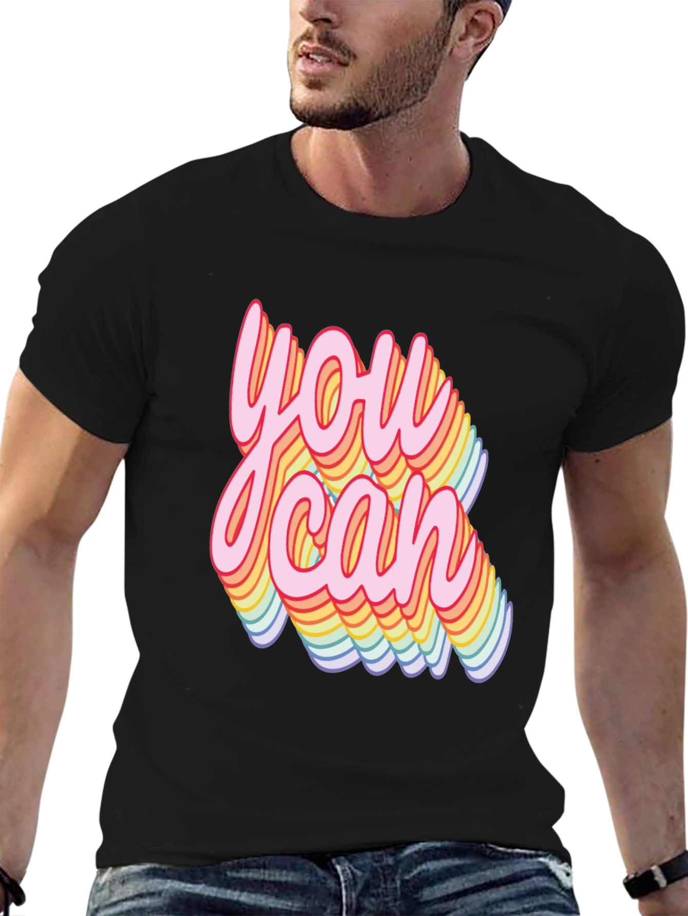 You Can Rainbow Text T-Shirt