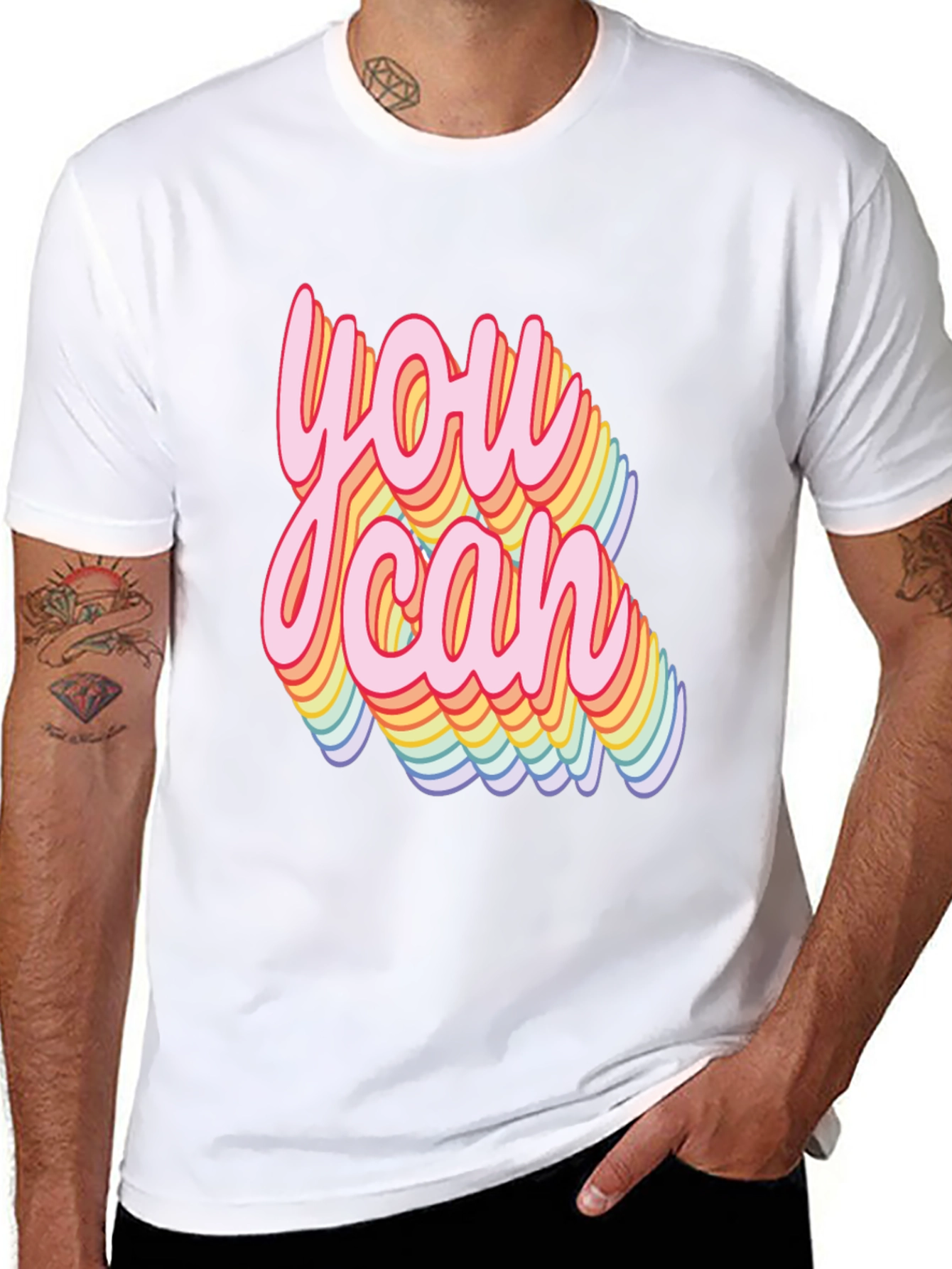 You Can Rainbow Text T-Shirt