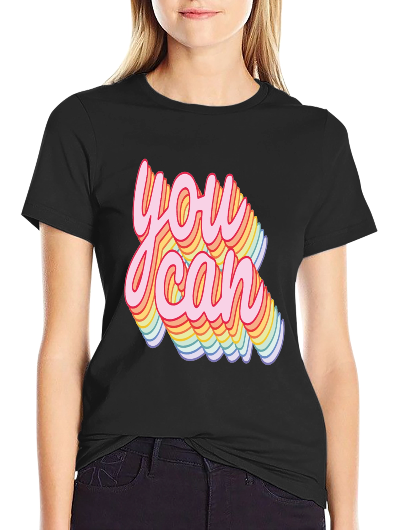 You Can Rainbow Text T-Shirt