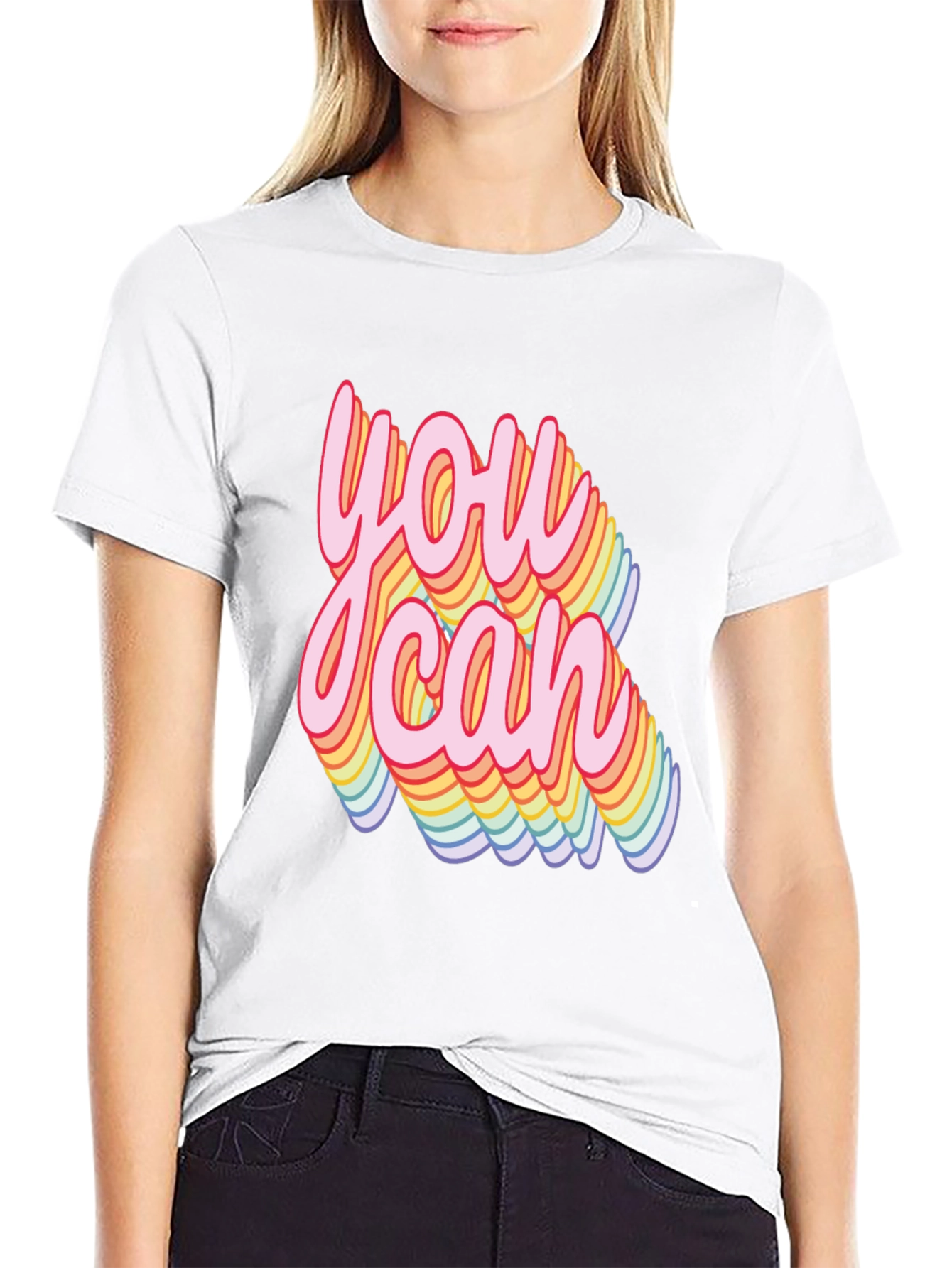 You Can Rainbow Text T-Shirt