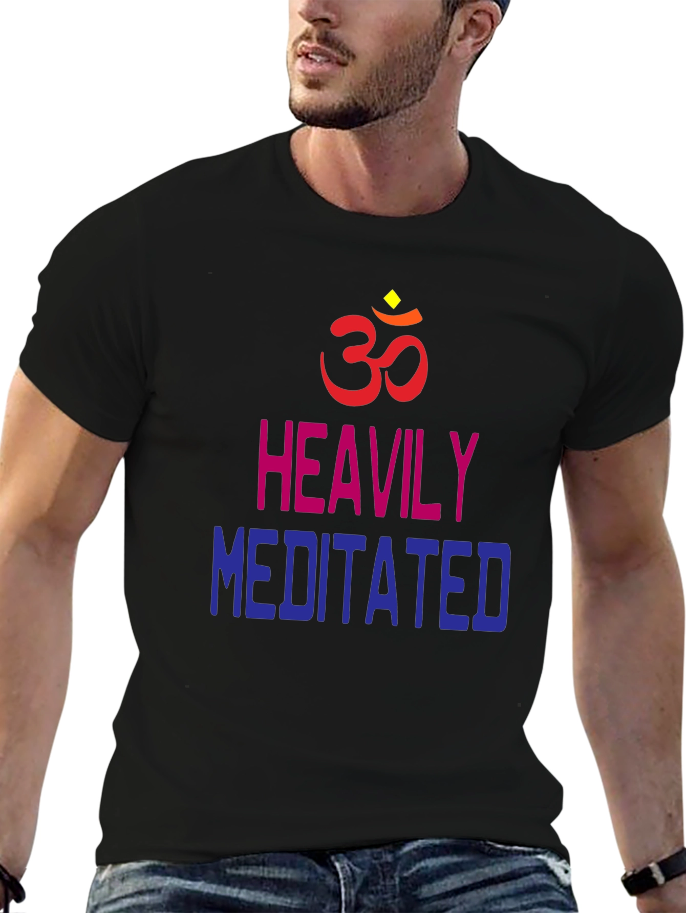Heavily Meditated Graphic T-Shirt - Spiritual Om Symbol