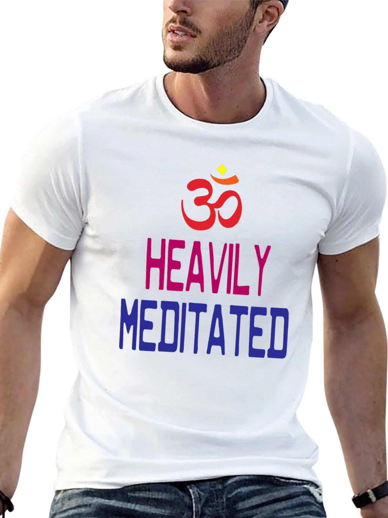 Heavily Meditated Graphic T-Shirt - Spiritual Om Symbol