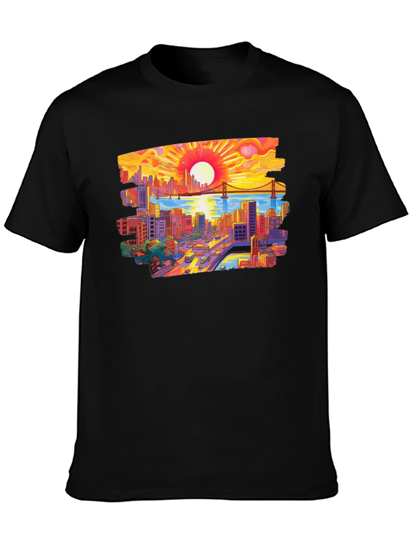 Cityscape Sunset Graphic Tee