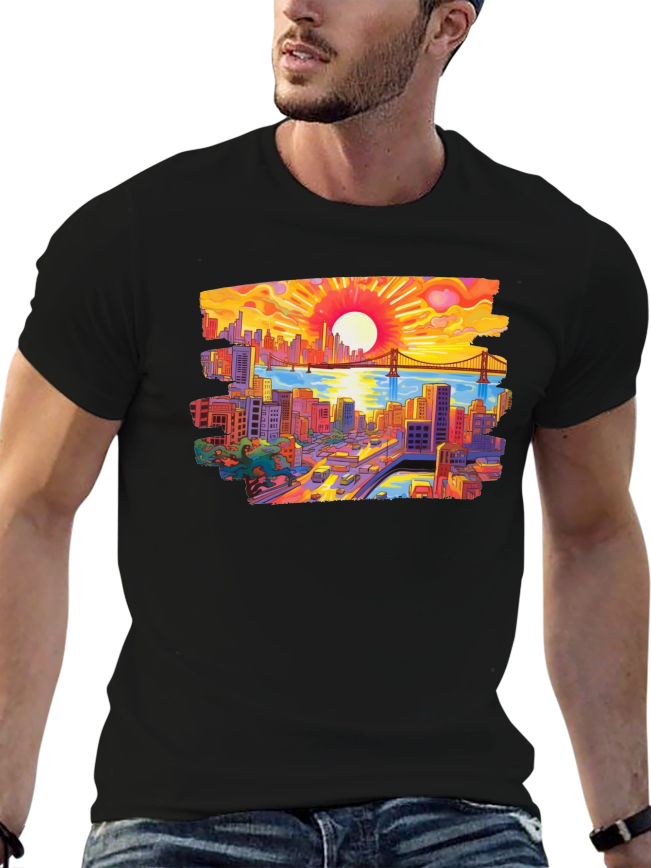 Cityscape Sunset Graphic Tee