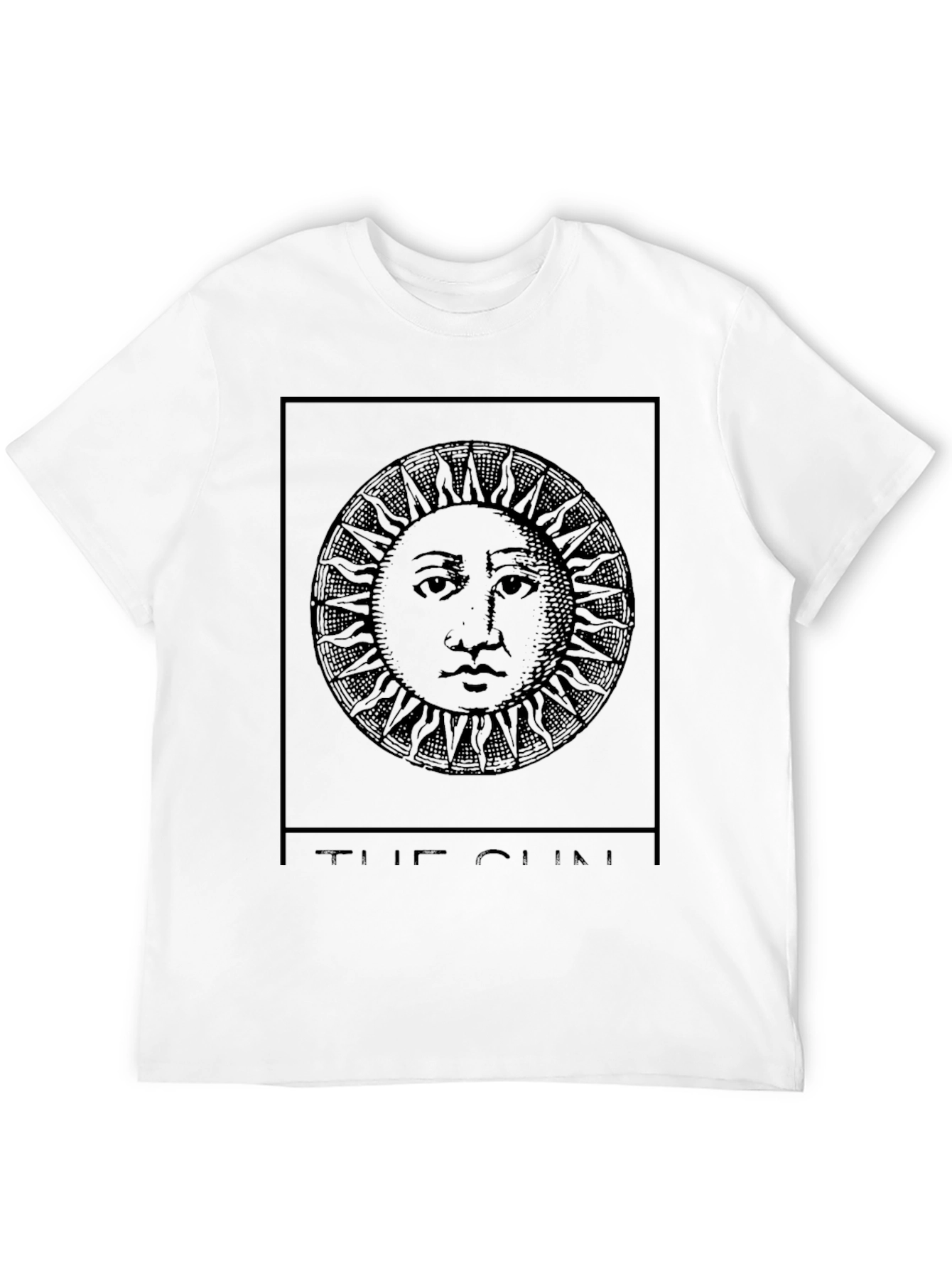 The Sun Tarot Card Graphic Black T-Shirt