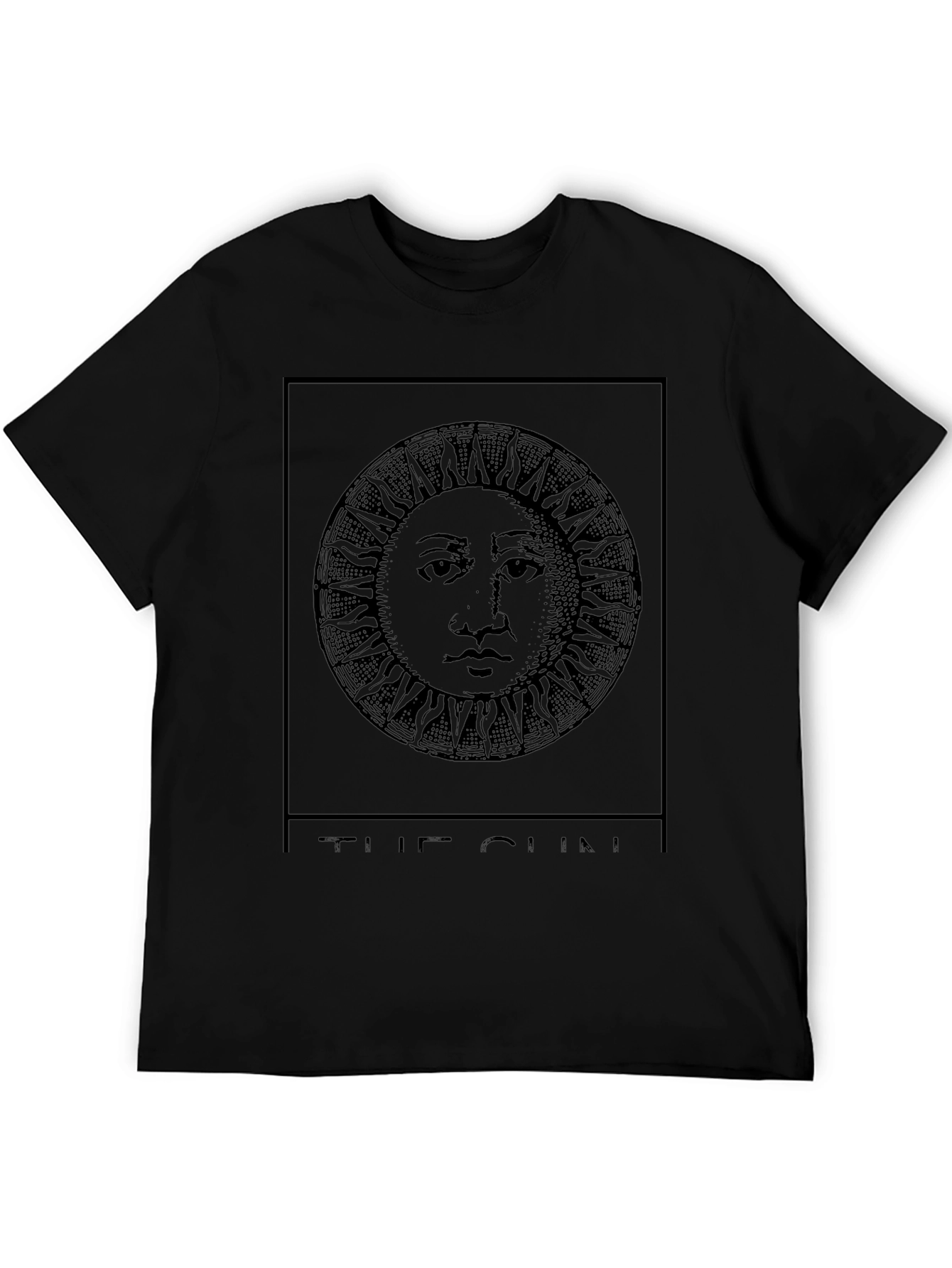 The Sun Tarot Card Graphic Black T-Shirt