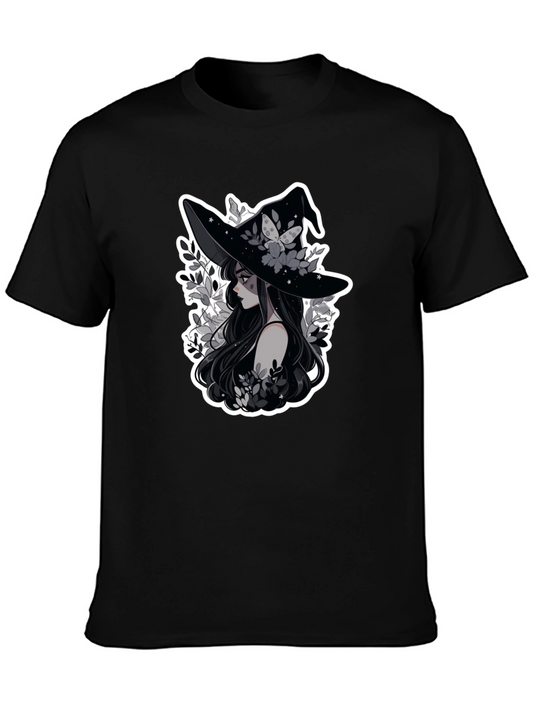 Witch Graphic Tee - Unisex Black Cotton Shirt