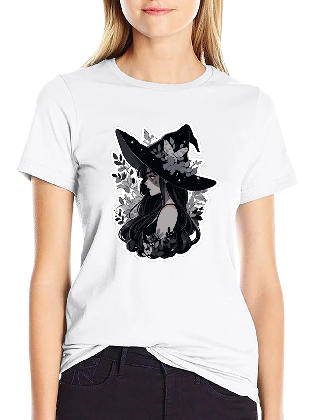 Witch Graphic Tee - Unisex Black Cotton Shirt