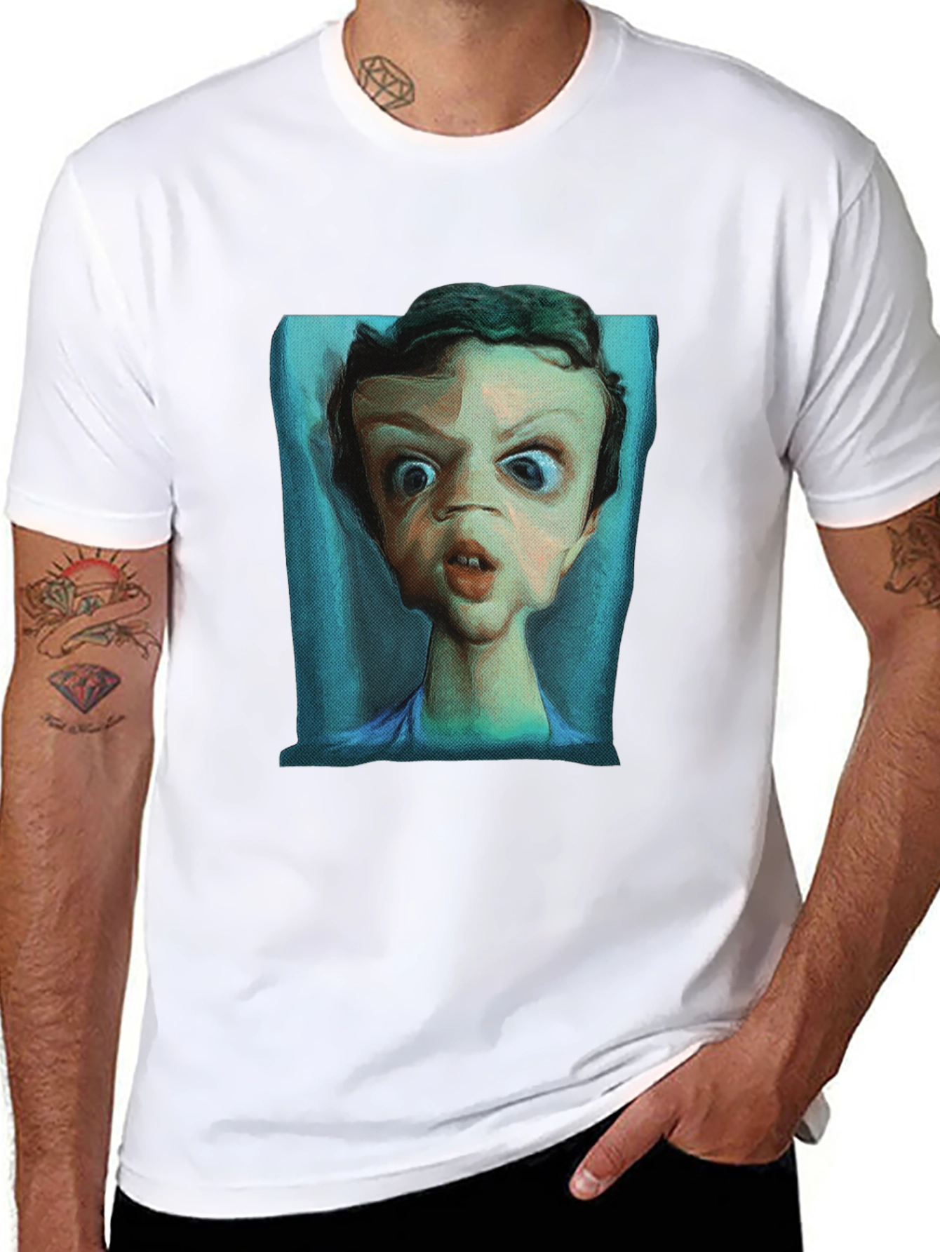 Expressionist Portrait T-Shirt - Unique Graphic Tee