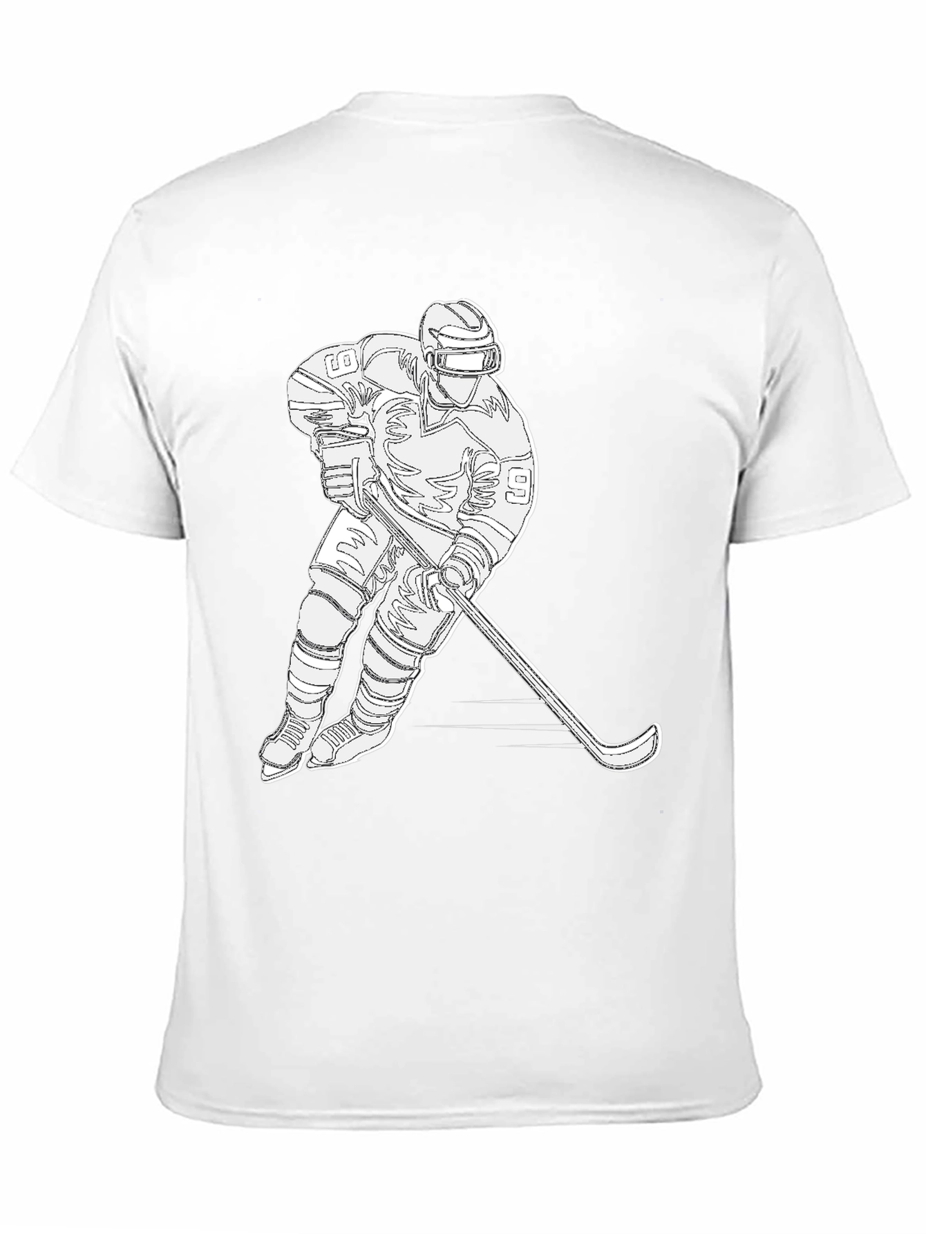 Hockey Player Graphic T-Shirt - Black
