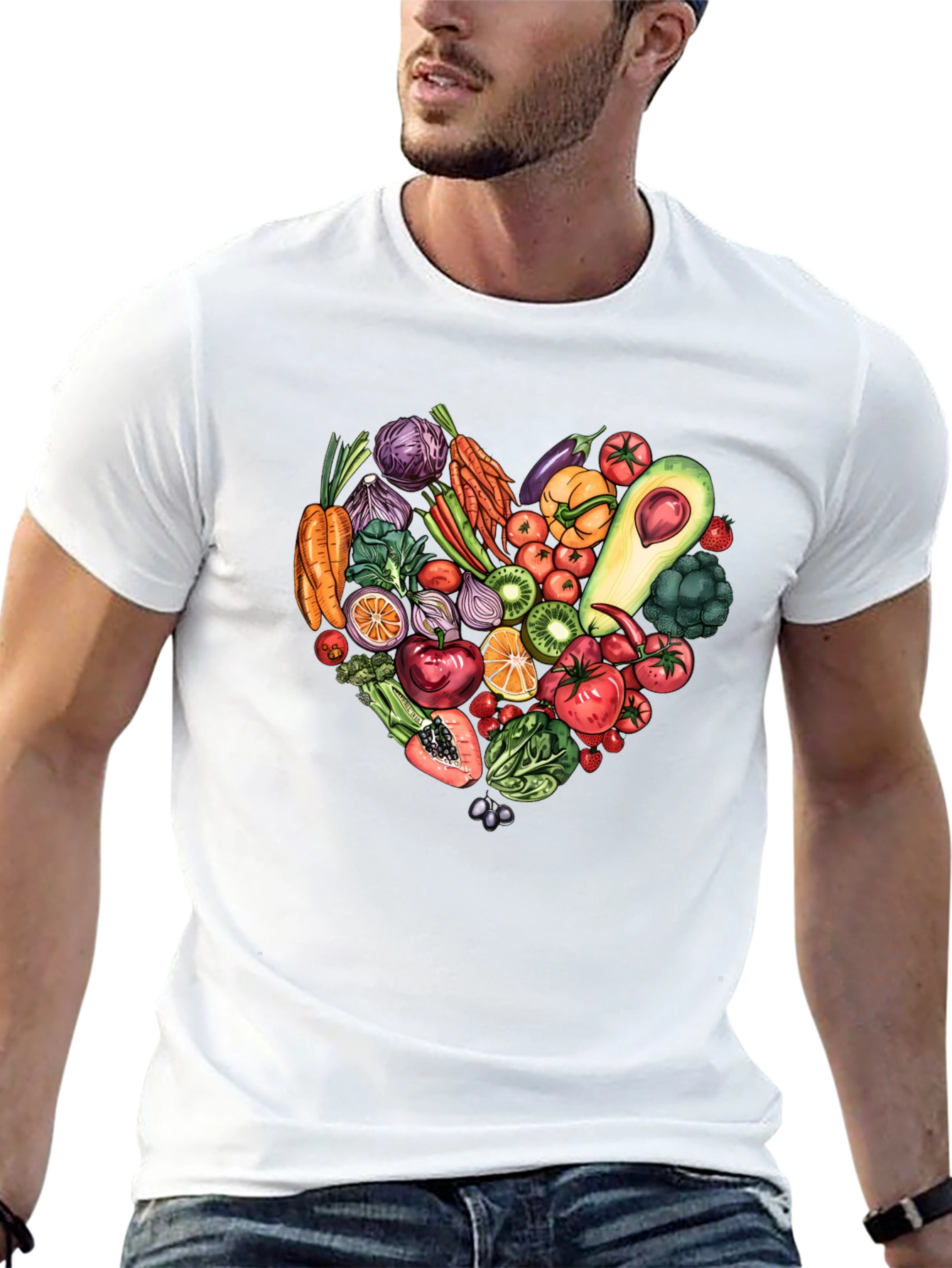 Vegetarian Heart T-Shirt - Eat Your Greens!
