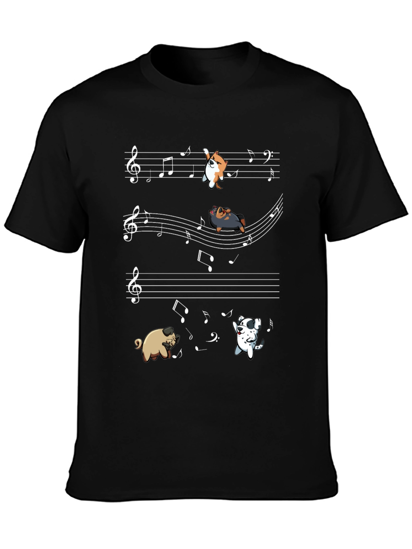 Dog Musical Notes T-Shirt