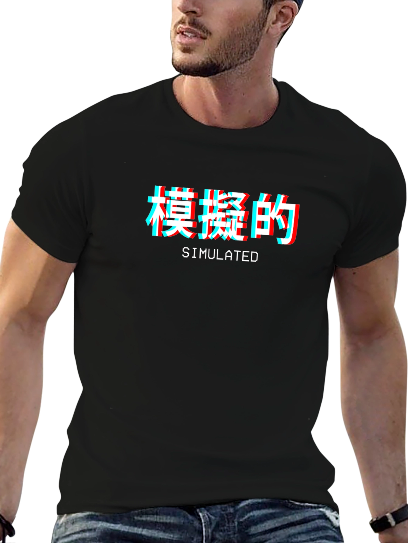 Simulated Graphic Tee - Trendy Streetwear