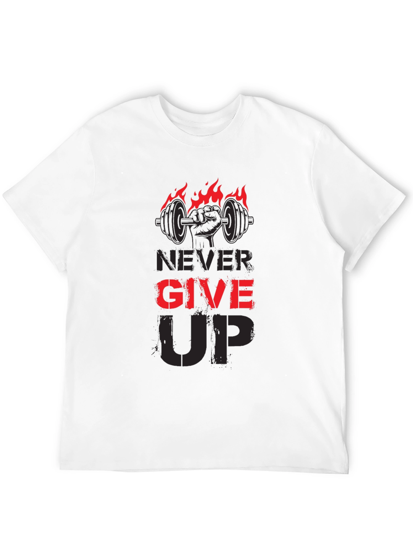 Never Give Up Gym T-Shirt - Fitness Motivation