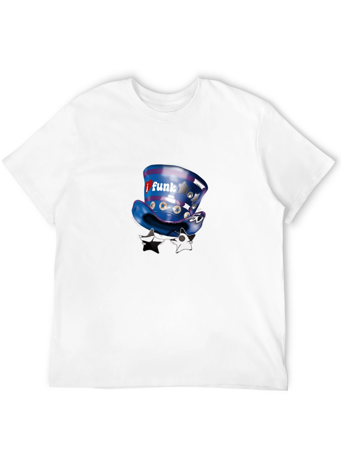 Funky Hat & Glasses Black Graphic Tee