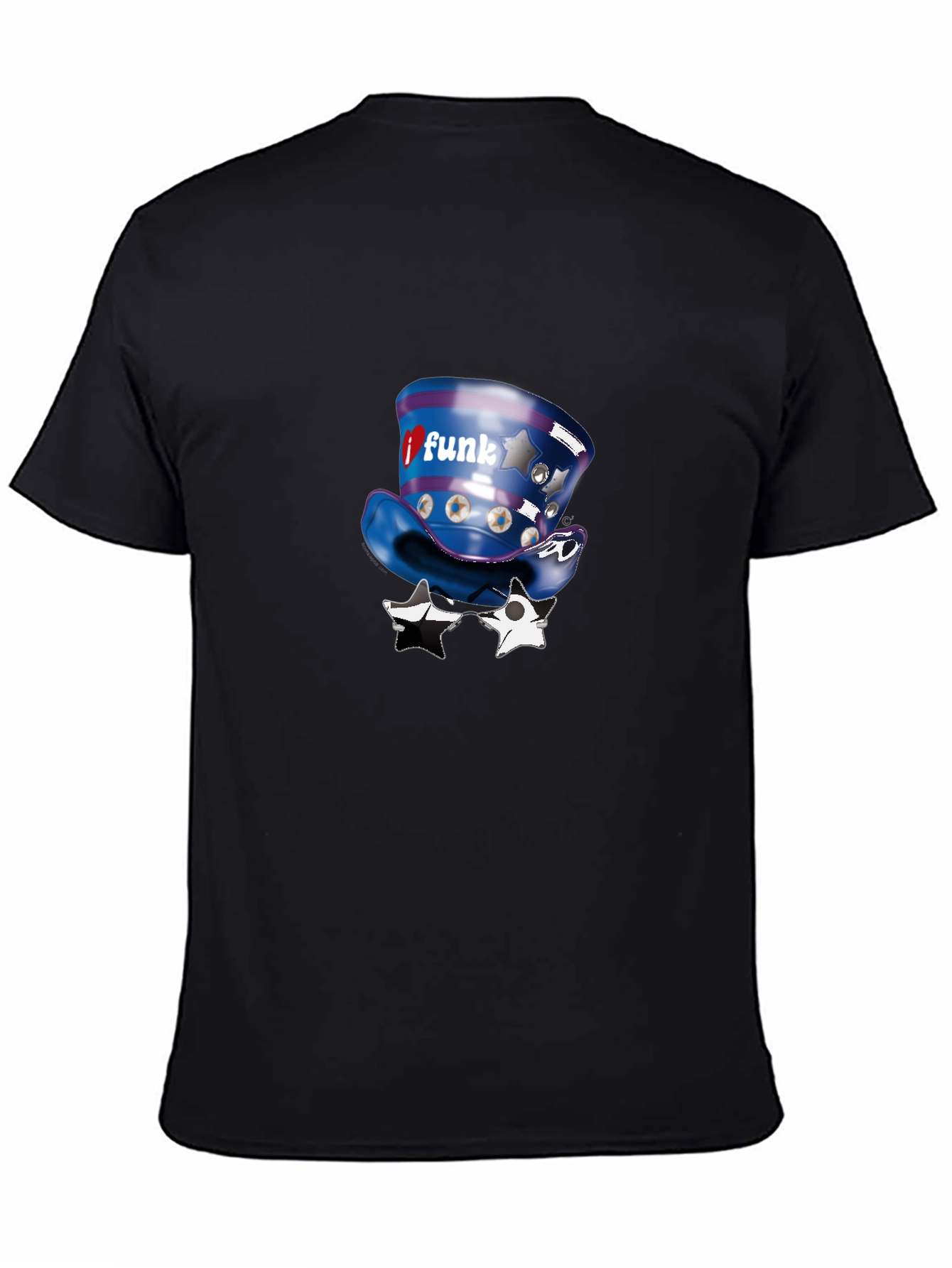 Funky Hat & Glasses Black Graphic Tee