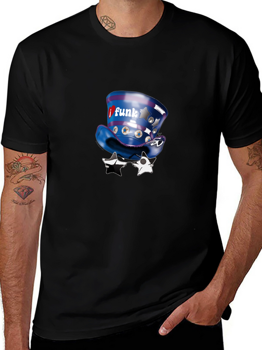 Funky Hat & Glasses Black Graphic Tee