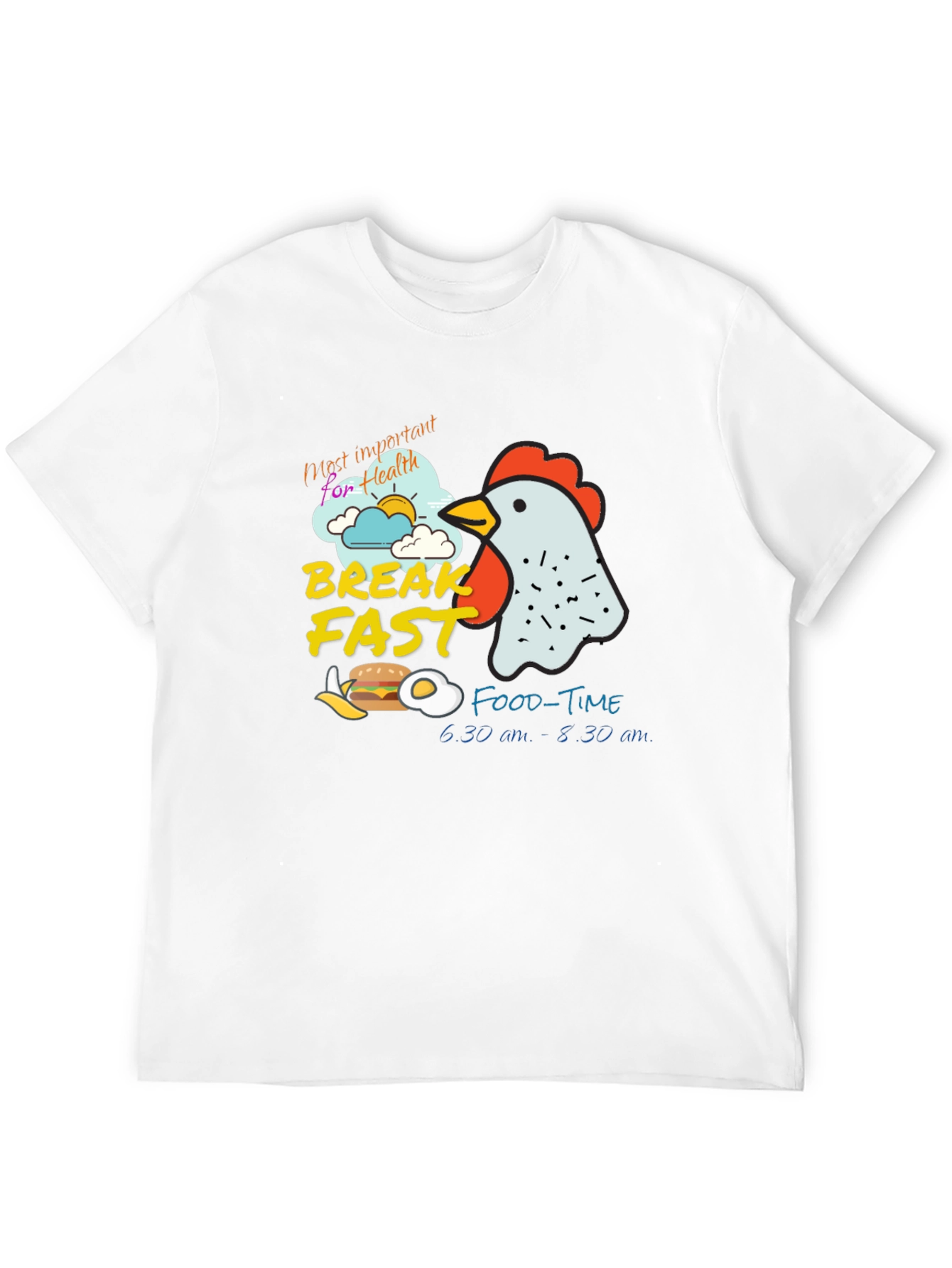 Breakfast Time Graphic Tee - Funny Chicken T-Shirt