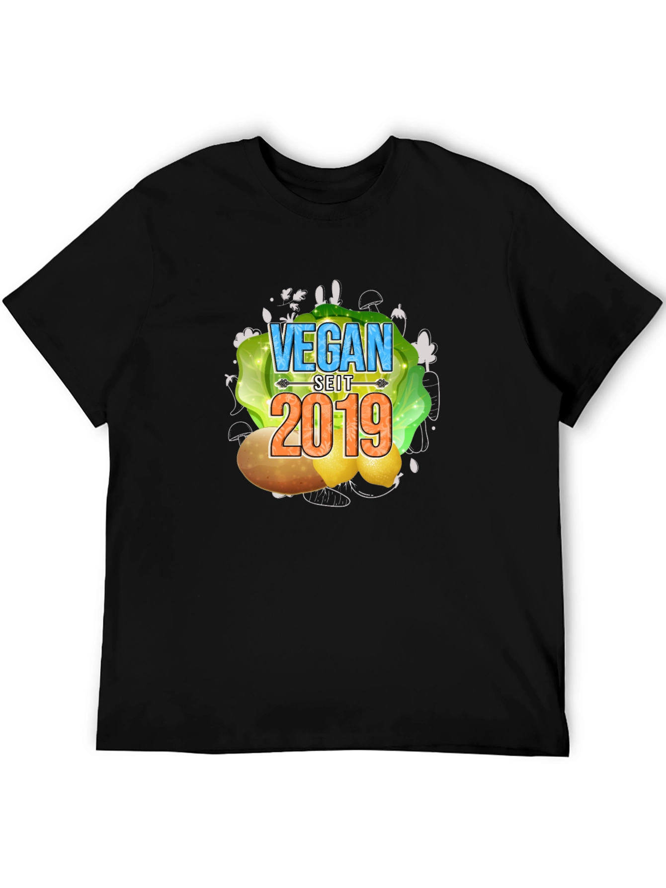 Vegan Seit 2019 T-Shirt - Black Vegan Tee