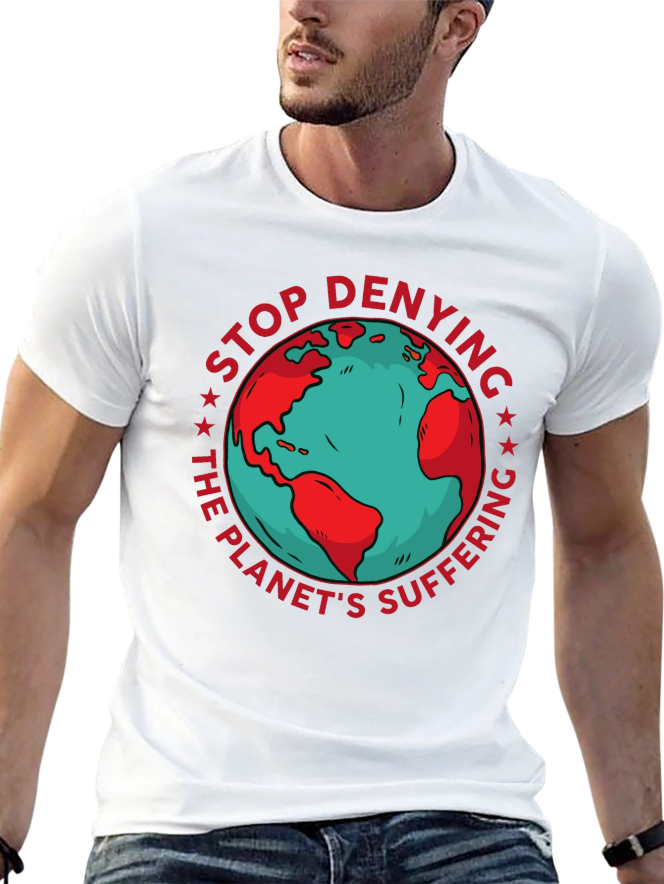 Earth Awareness Graphic Tee - Stop Denying!