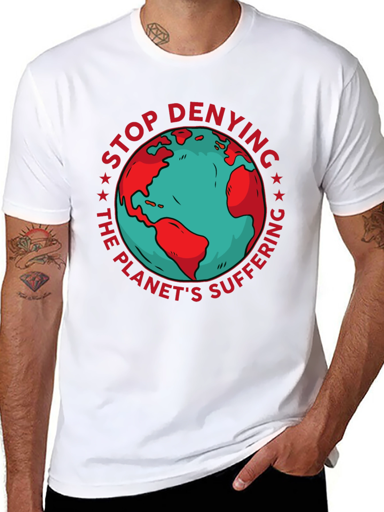 Earth Awareness Graphic Tee - Stop Denying!