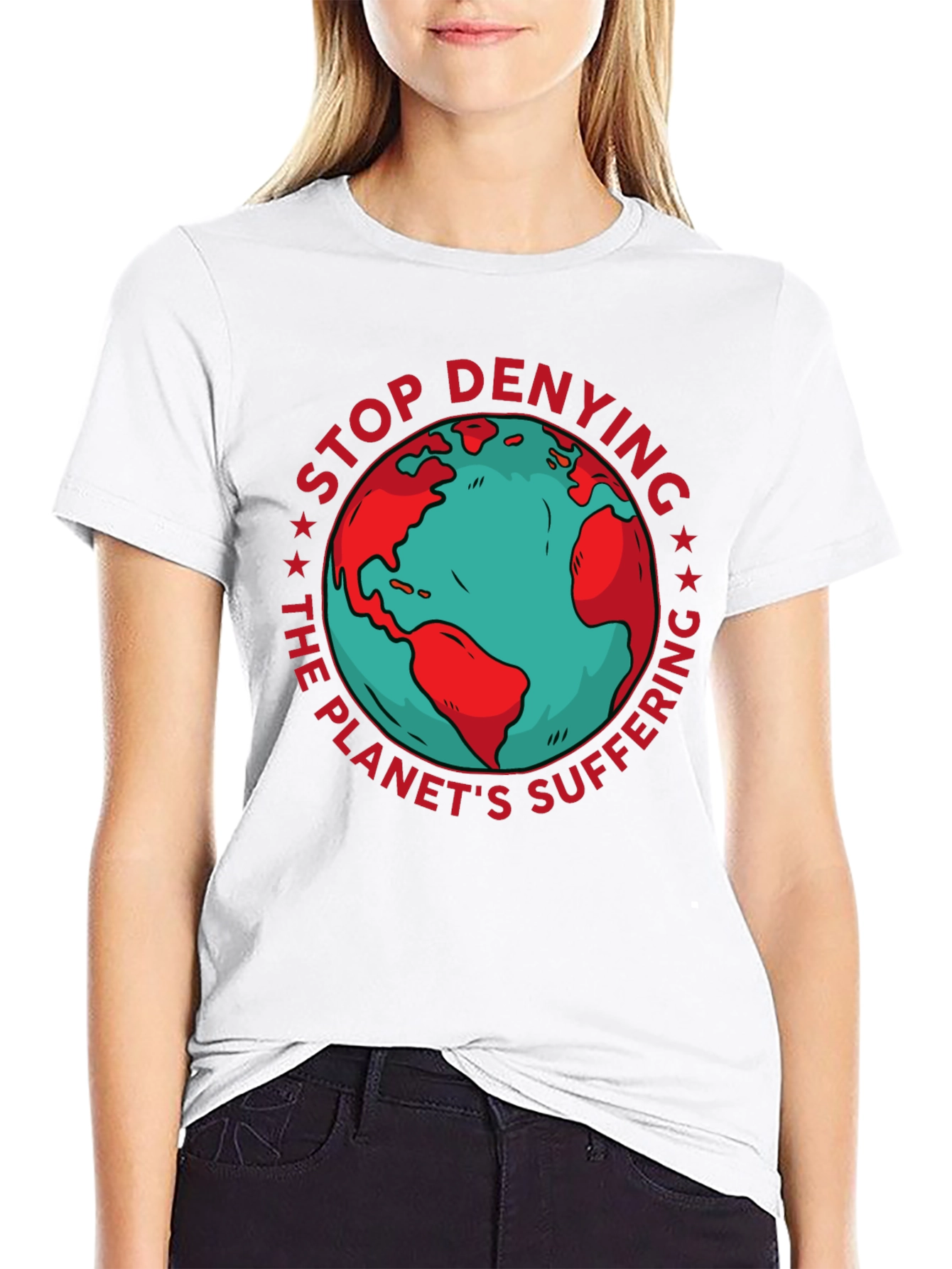 Earth Awareness Graphic Tee - Stop Denying!