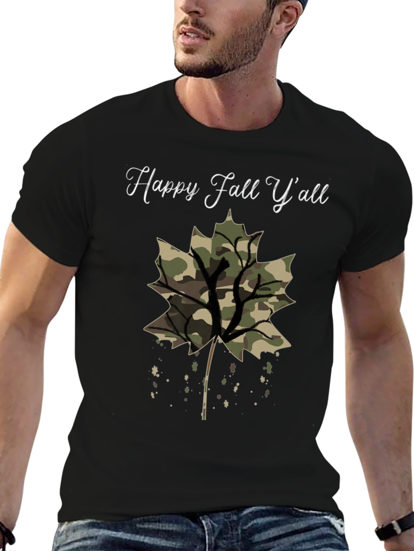 Happy Fall Yall Camo Leaf T-Shirt