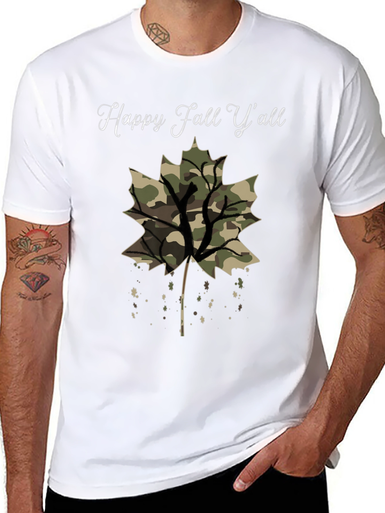 Happy Fall Yall Camo Leaf T-Shirt