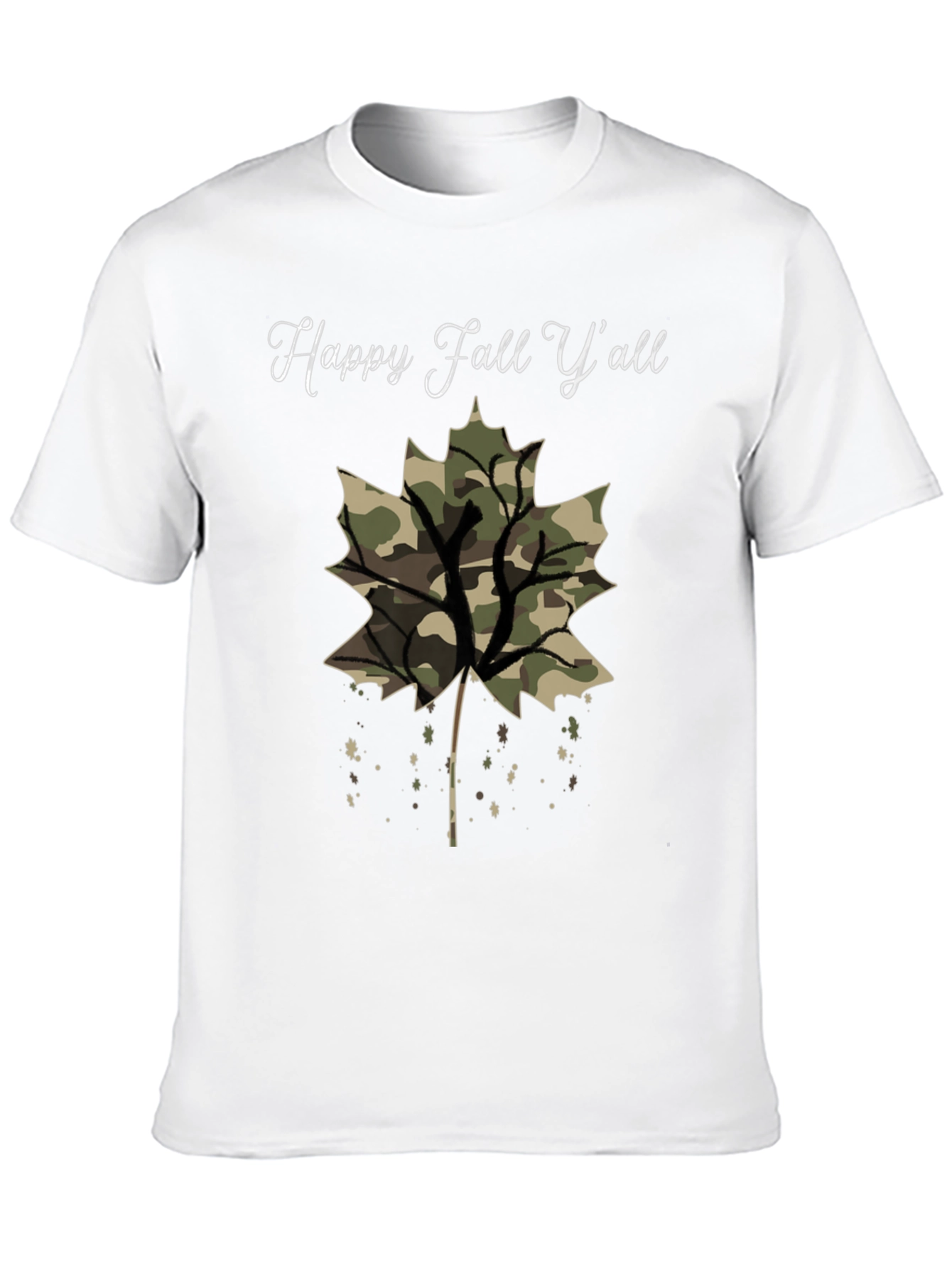 Happy Fall Yall Camo Leaf T-Shirt