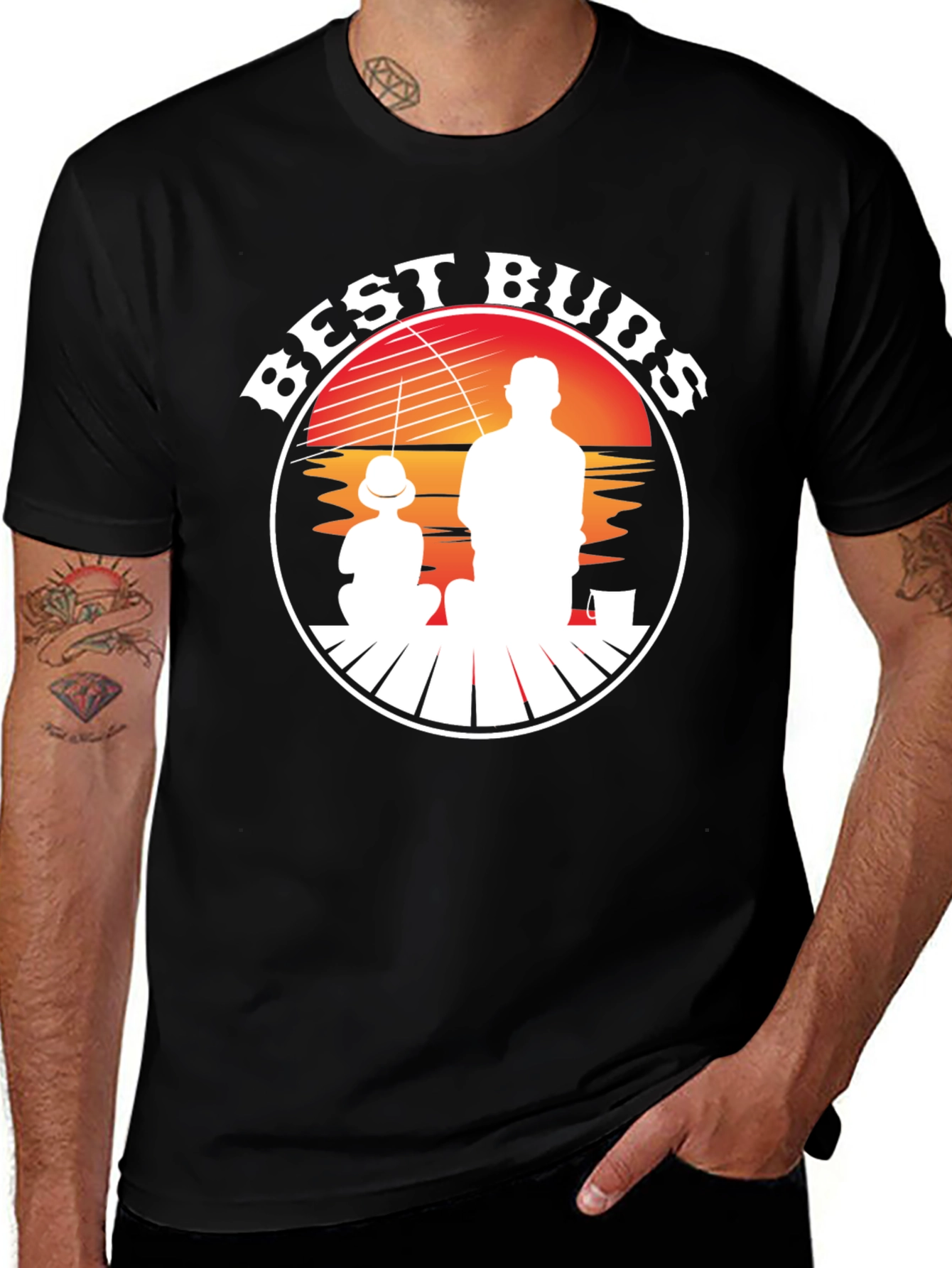 Best Buds Fishing T-Shirt - Father Son Silhouette Tee