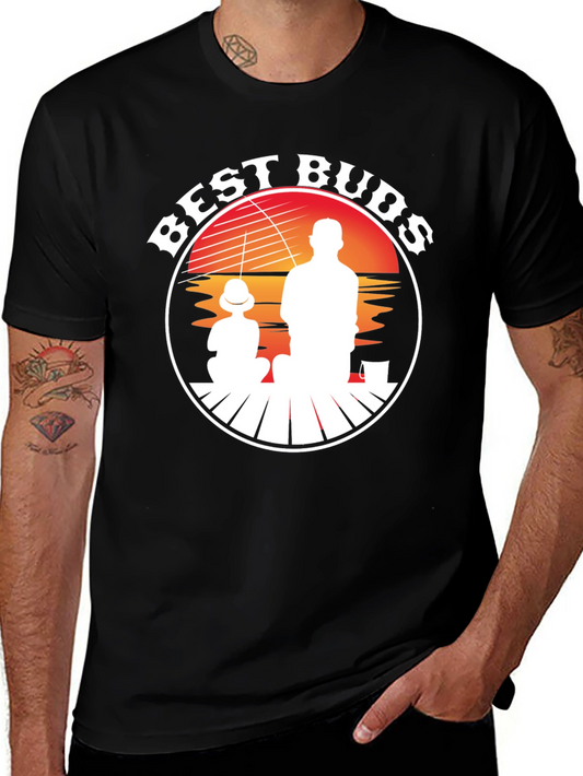Best Buds Fishing T-Shirt - Father Son Silhouette Tee