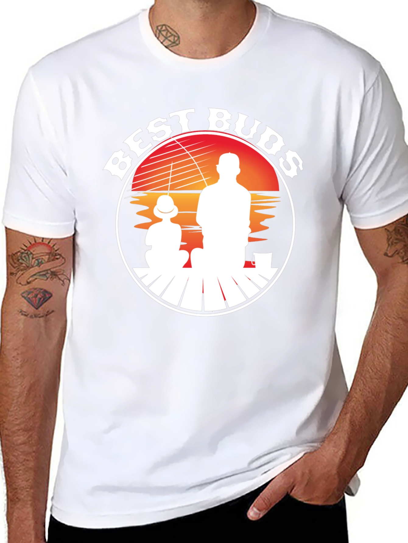 Best Buds Fishing T-Shirt - Father Son Silhouette Tee