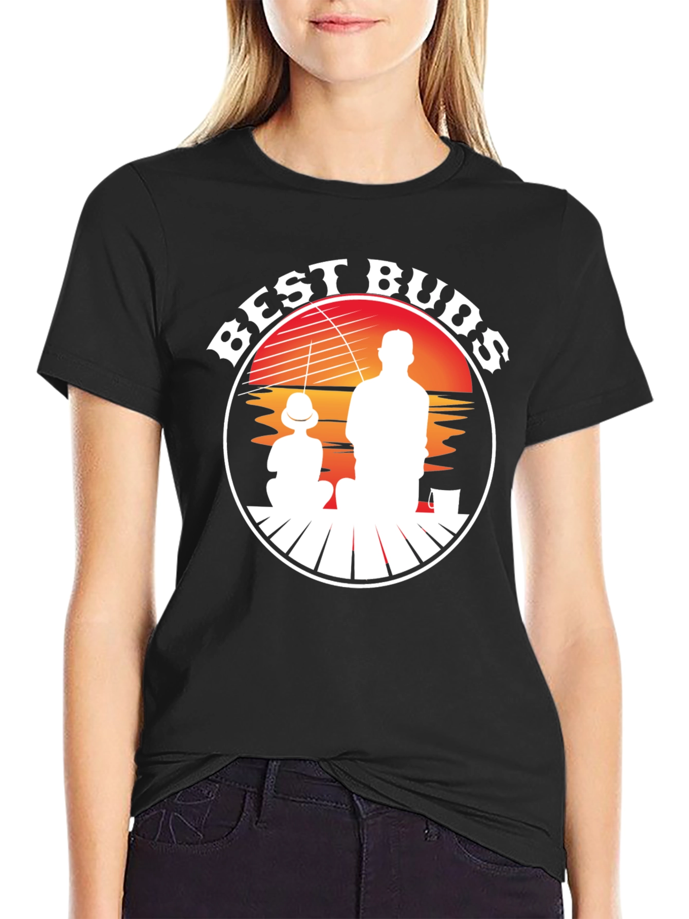 Best Buds Fishing T-Shirt - Father Son Silhouette Tee
