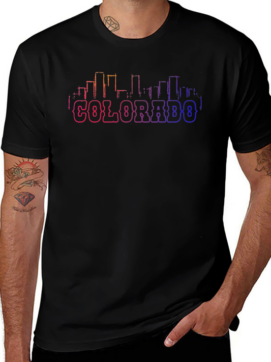 Colorado Skyline Gradient Graphic T-Shirt