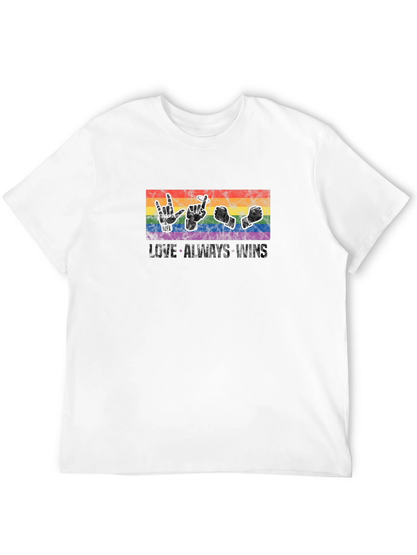 Love Wins T-Shirt LGBT Pride Sign Language Black Tee