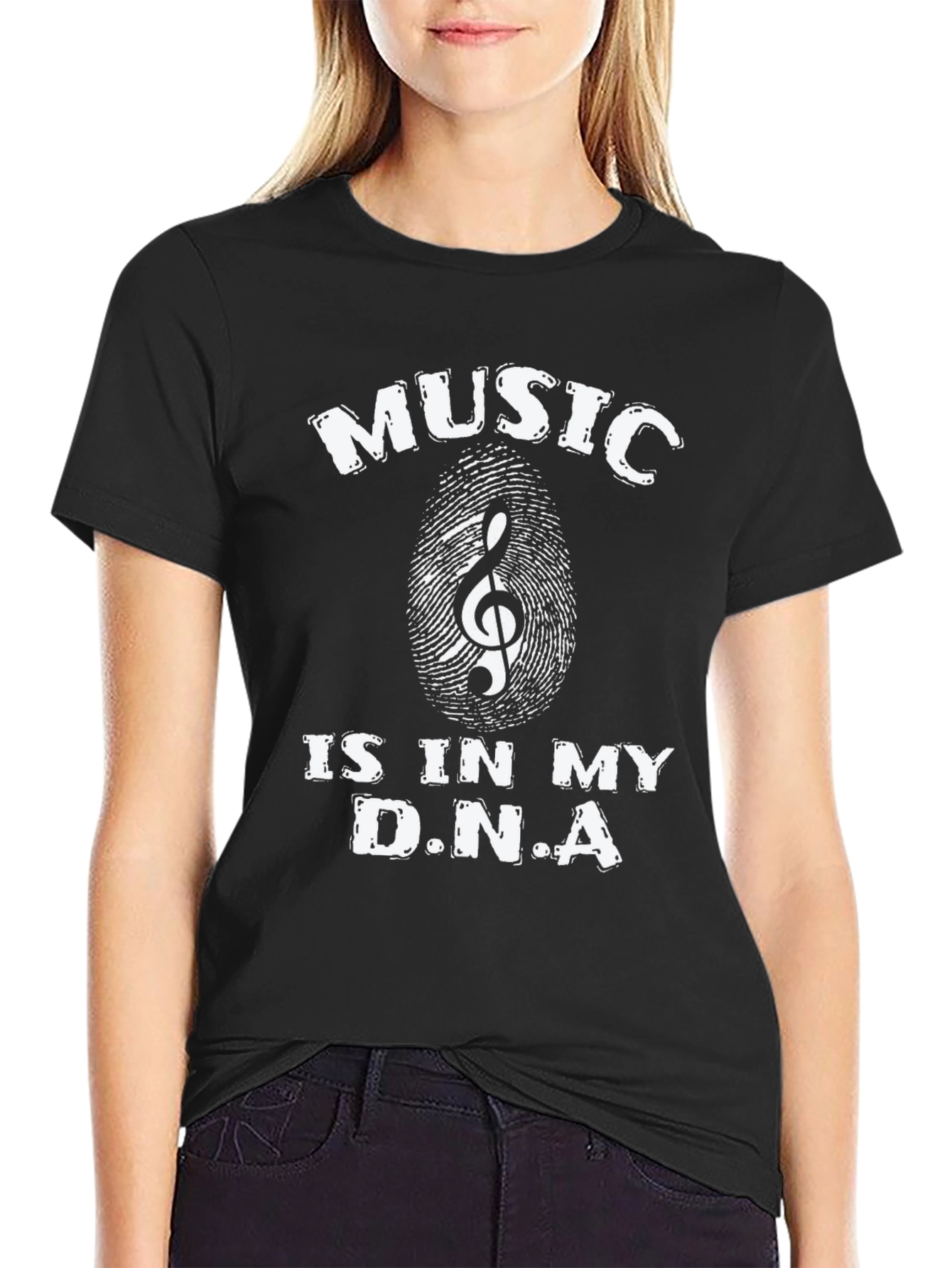 Music is in My DNA Black T-Shirt