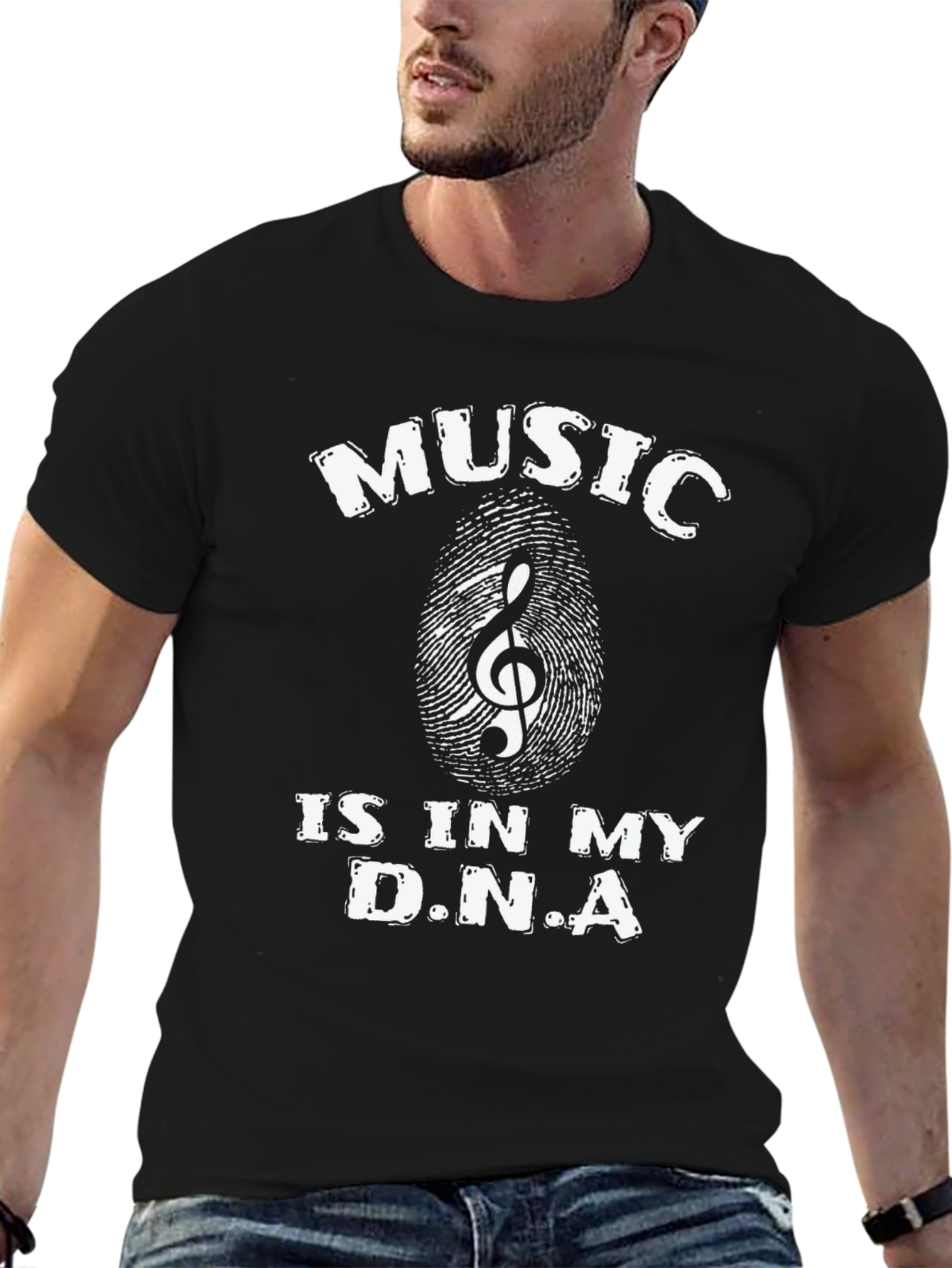 Music is in My DNA Black T-Shirt