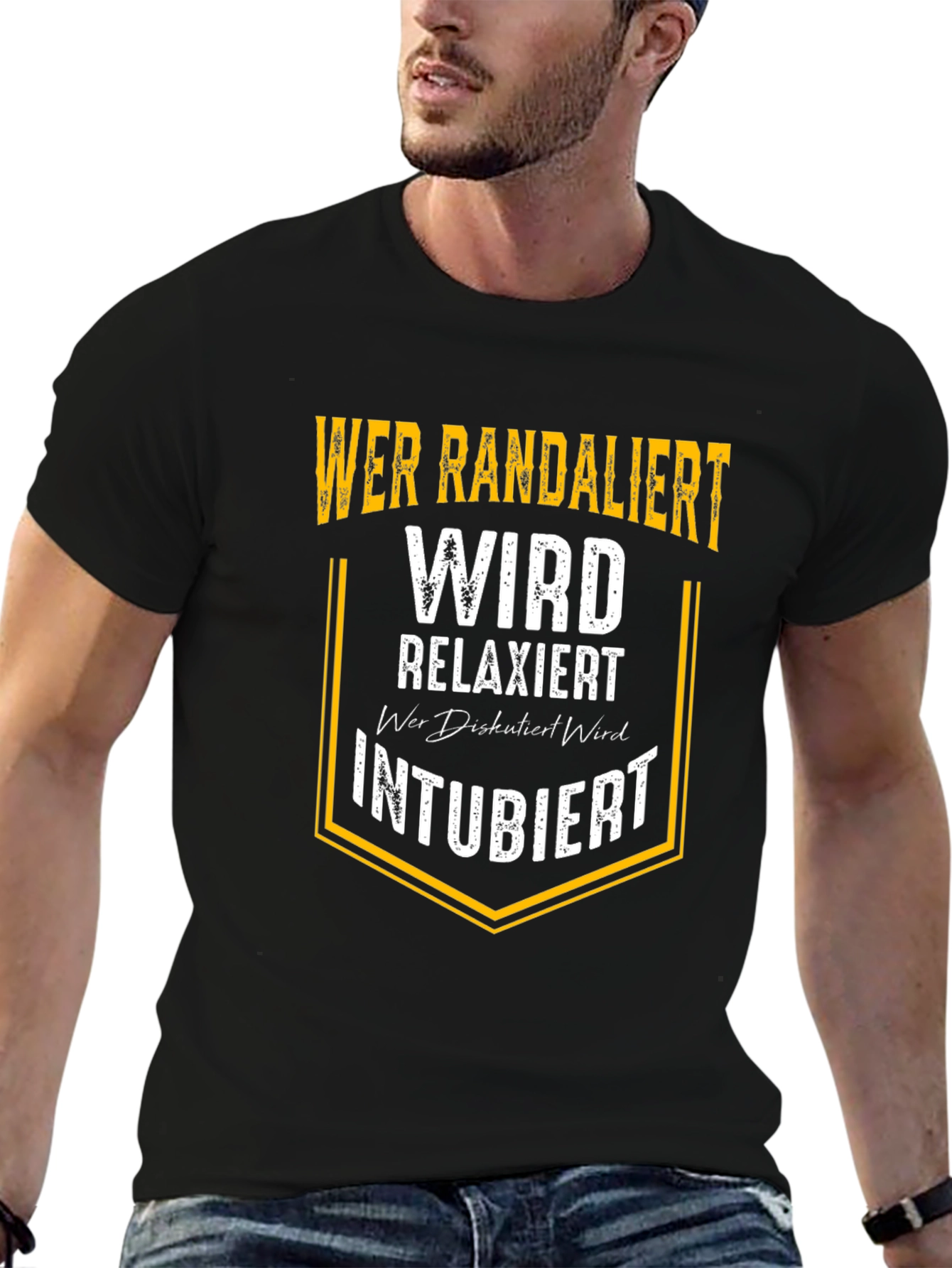 Wer Randaliert T-Shirt Funny Slogan Tee