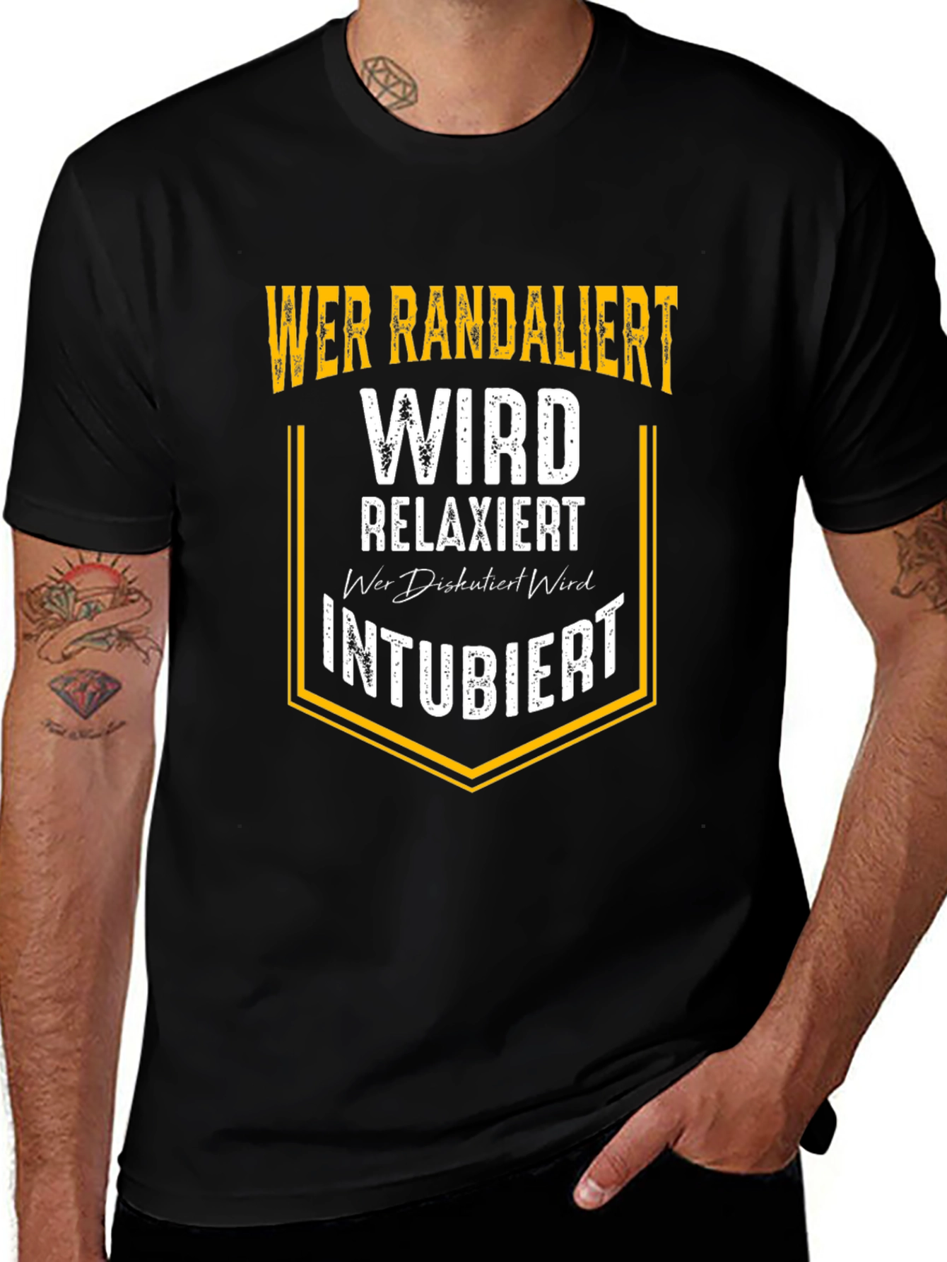 Wer Randaliert T-Shirt Funny Slogan Tee