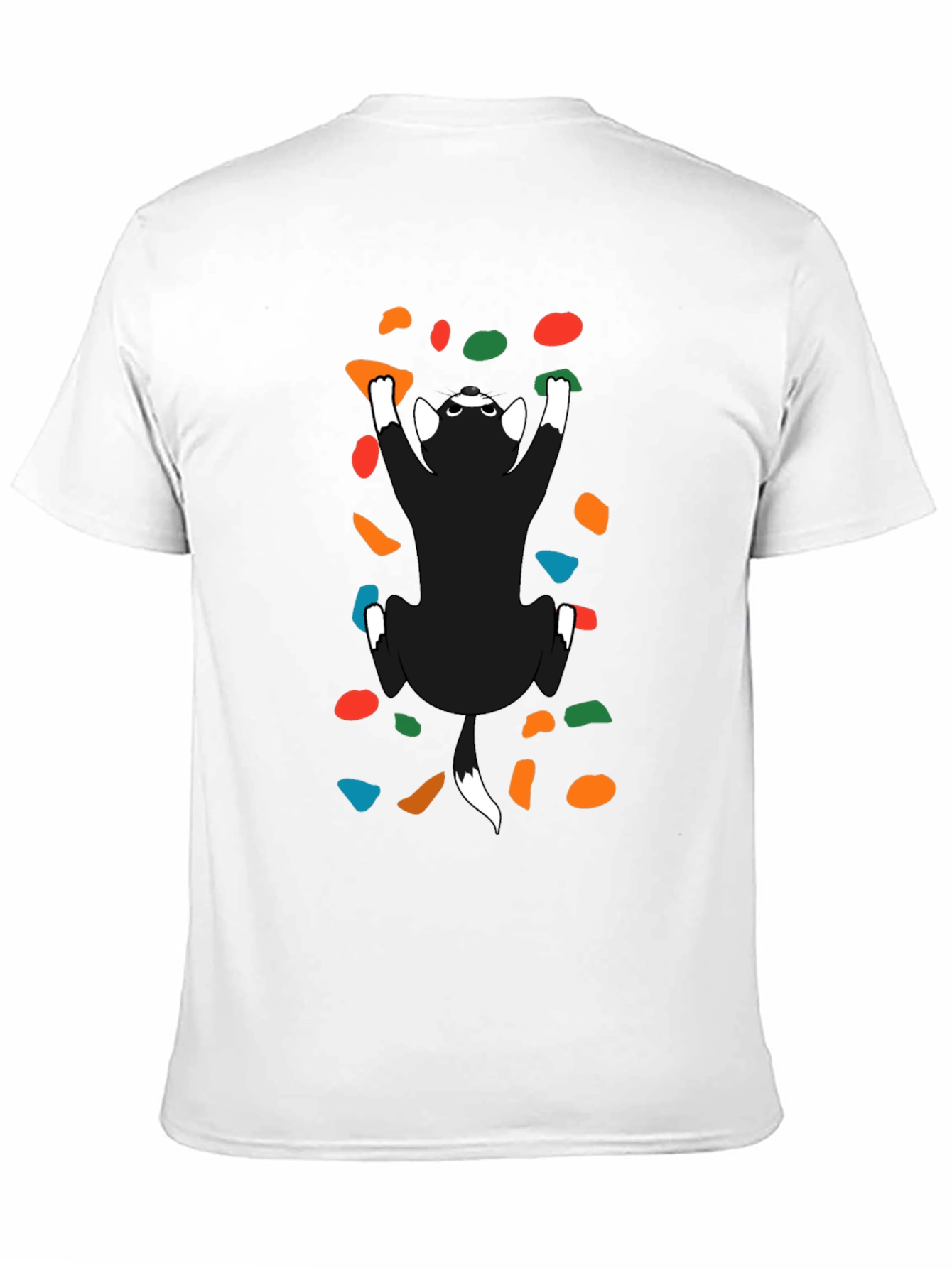 Climbing Cat T-Shirt - Novelty Rock Climbing Kitten Tee