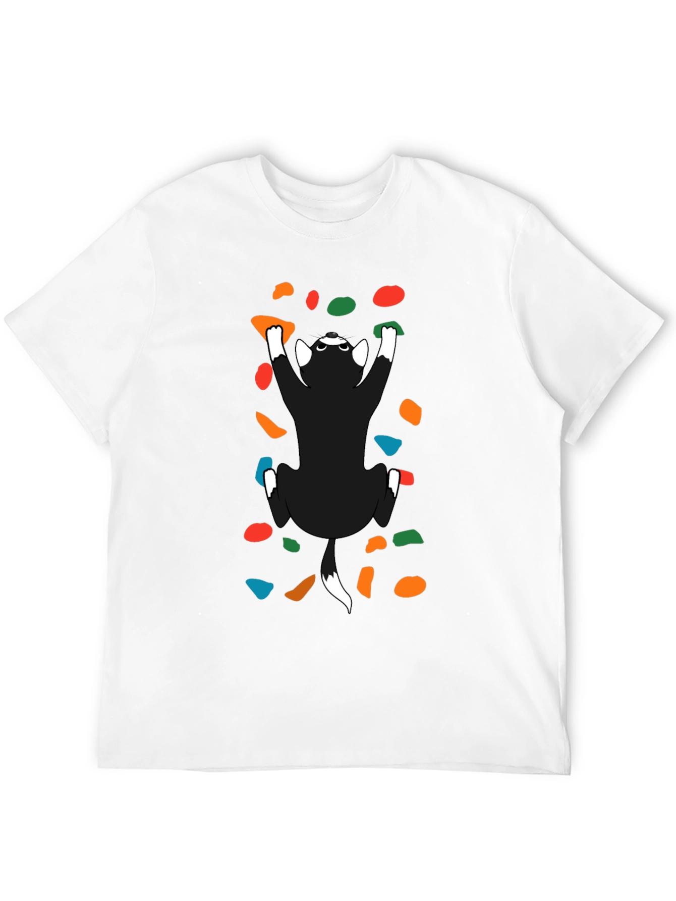 Climbing Cat T-Shirt - Novelty Rock Climbing Kitten Tee