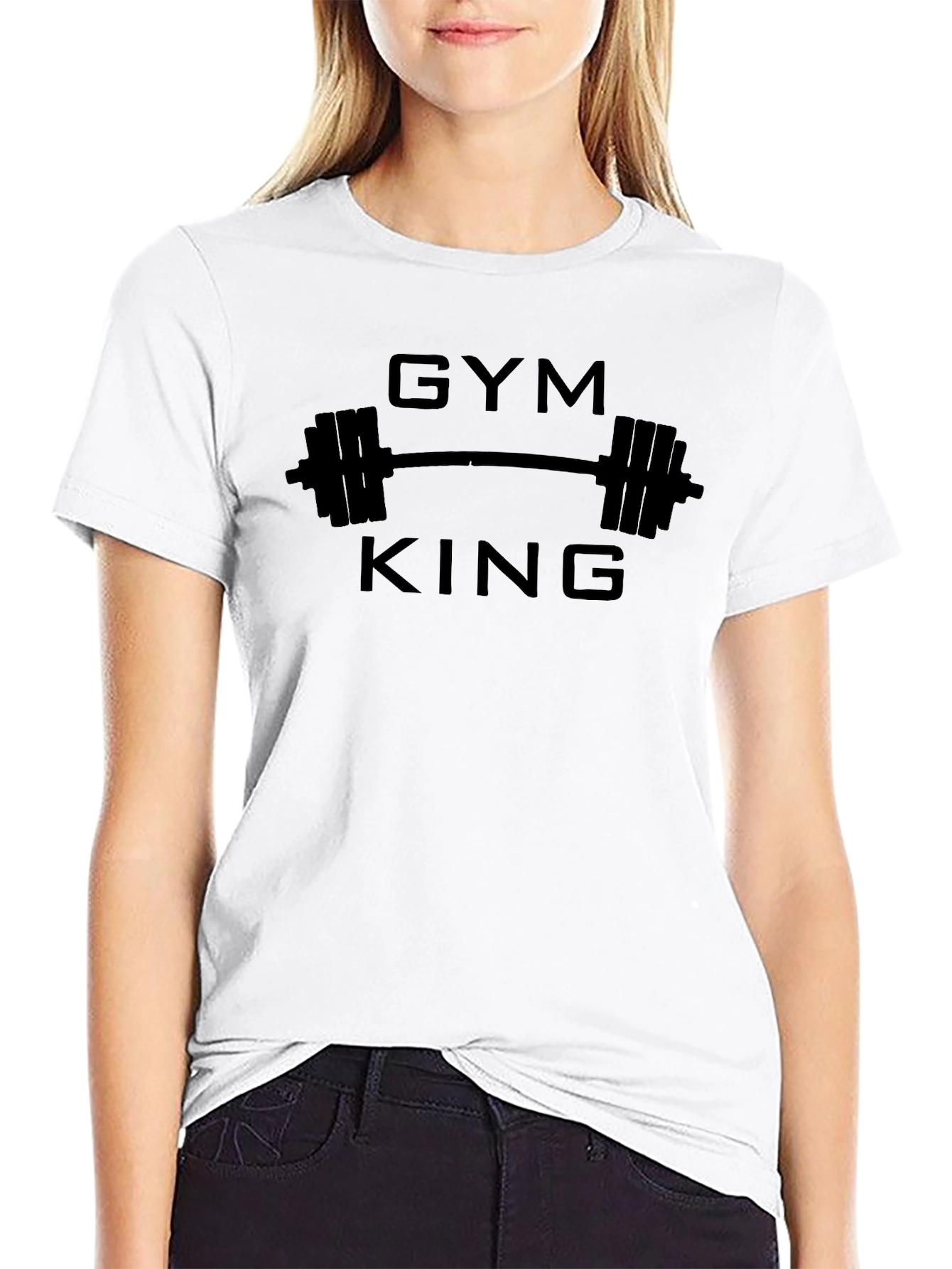 Gym King Black T-Shirt - Weightlifting Design