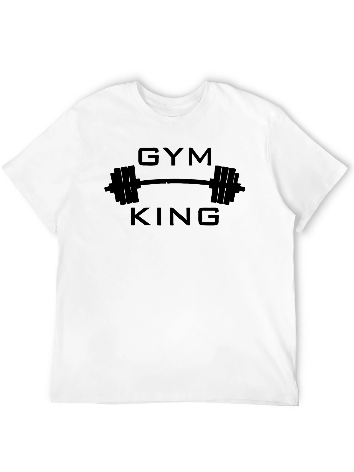 Gym King Black T-Shirt - Weightlifting Design