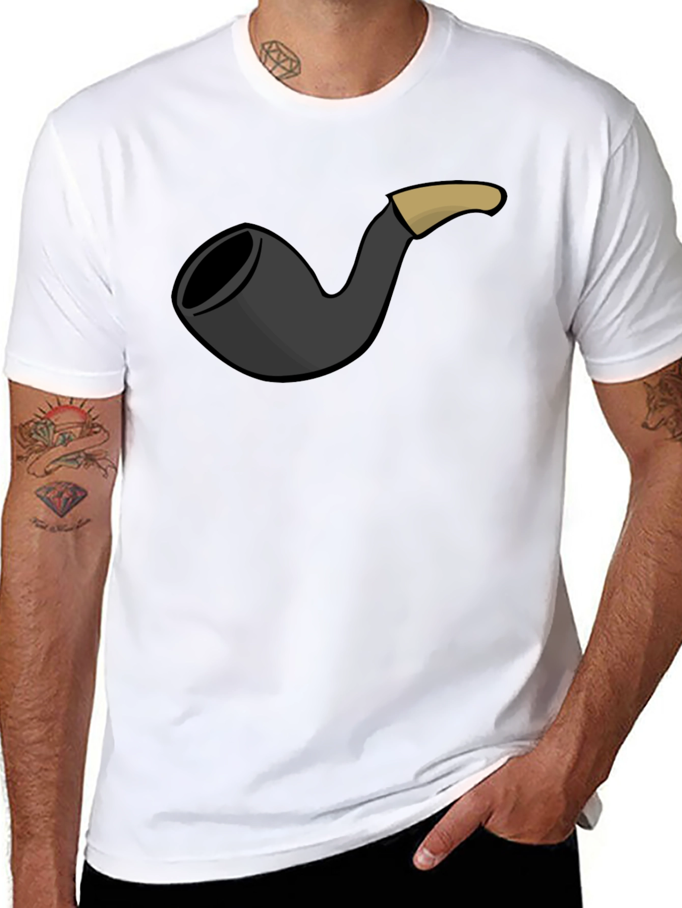 Smoking Pipe Graphic Tee - Classic Black T-Shirt
