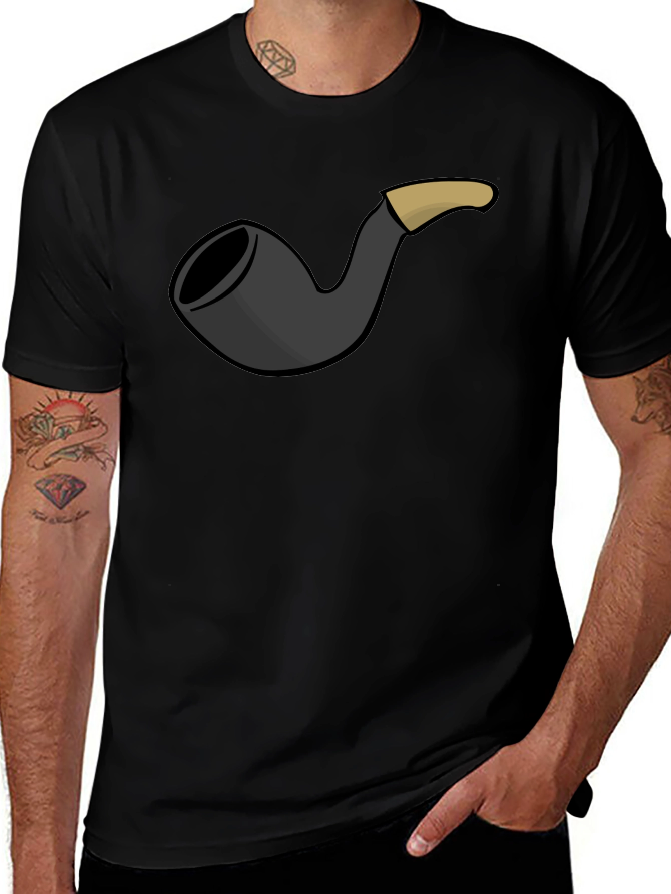 Smoking Pipe Graphic Tee - Classic Black T-Shirt