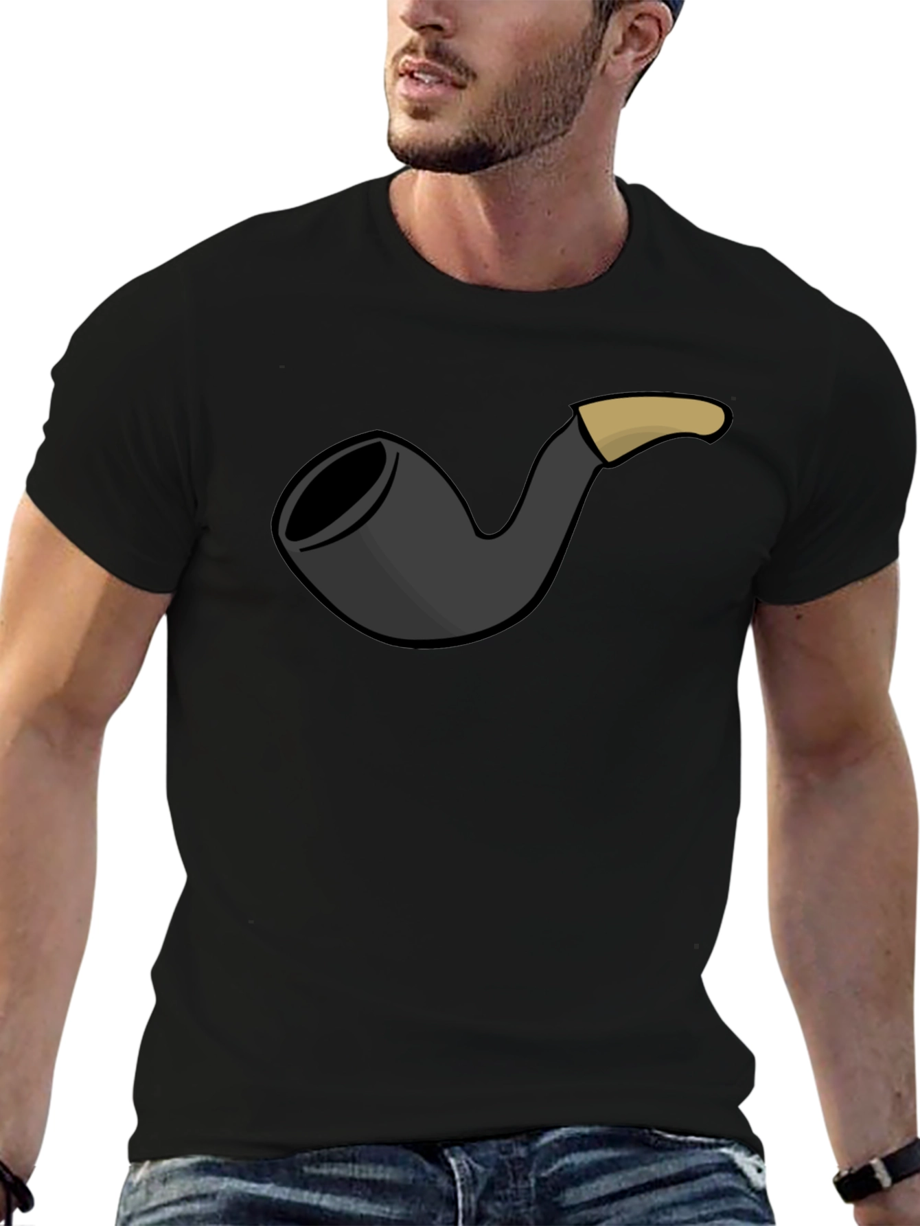 Smoking Pipe Graphic Tee - Classic Black T-Shirt