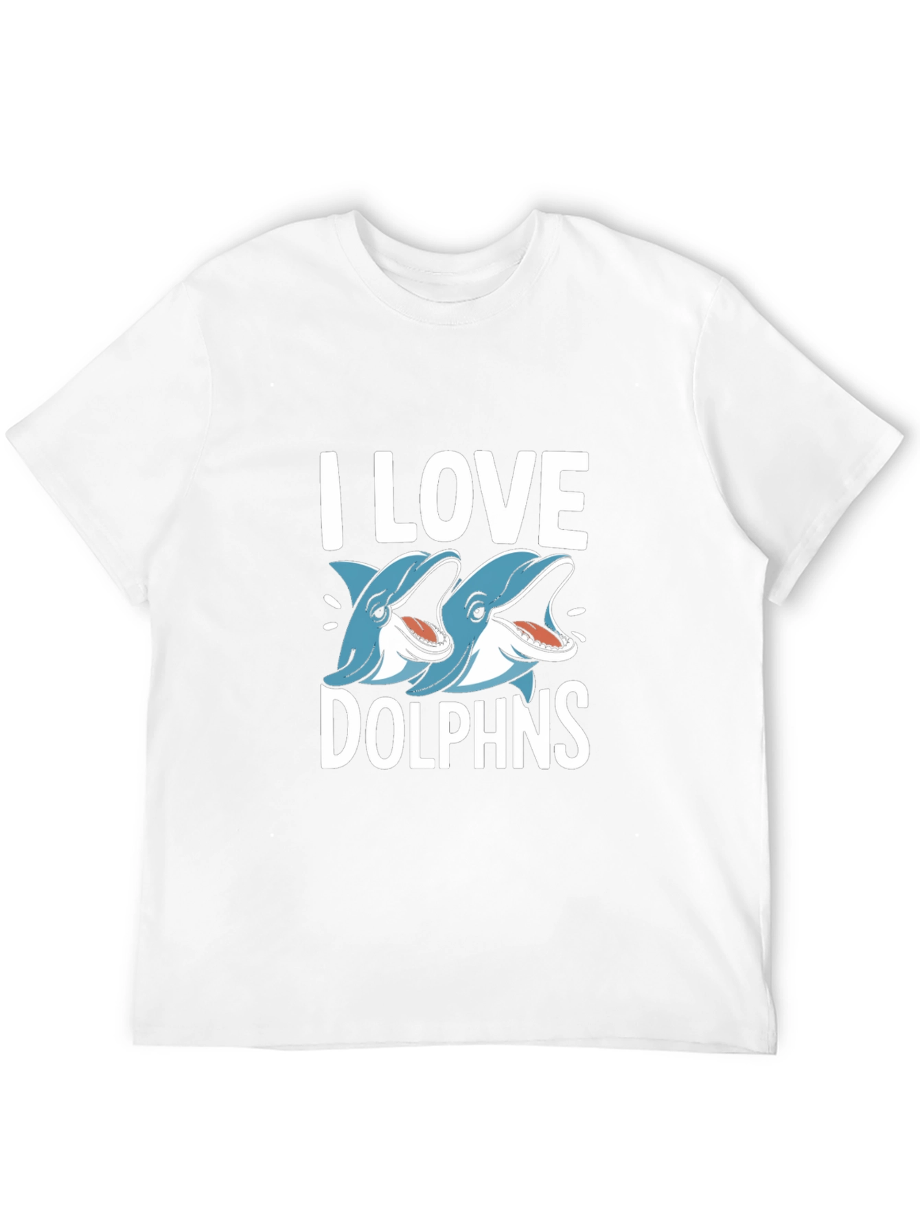 I Love Dolphins Black Graphic Tee