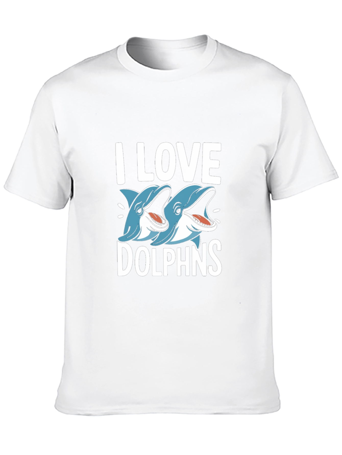 I Love Dolphins Black Graphic Tee
