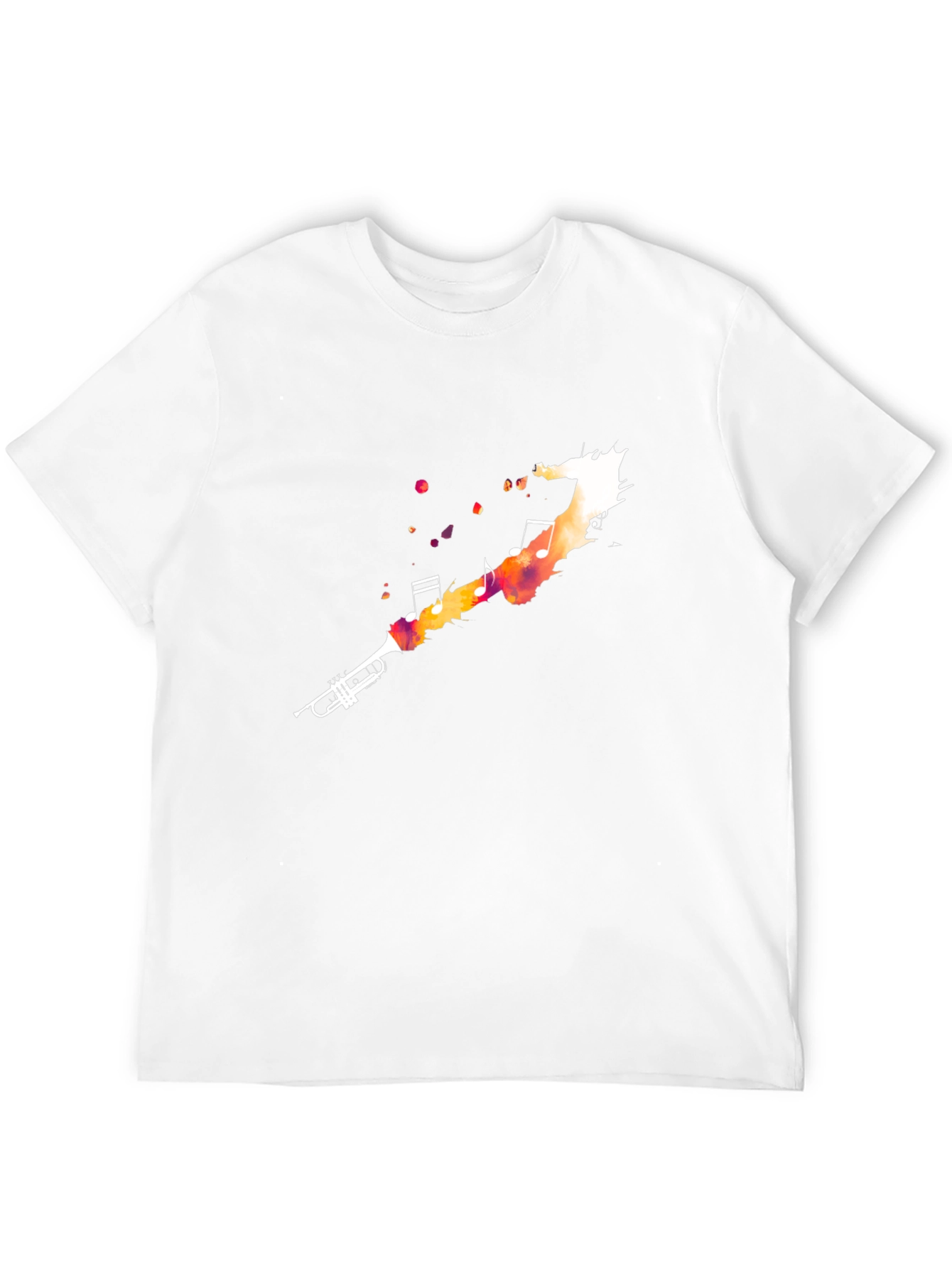 Musical Trumpet Graphic Tee - Black Cotton T-Shirt