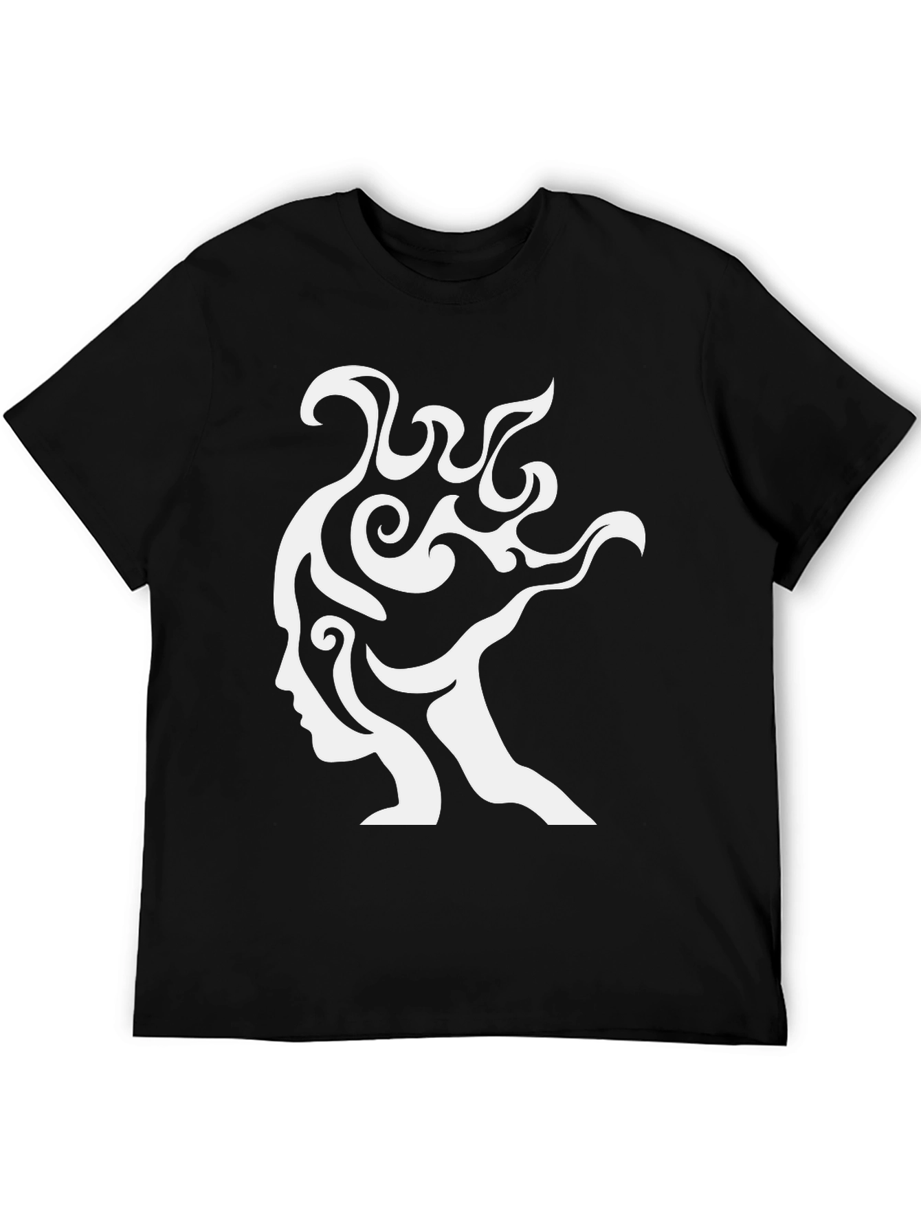 Abstract Silhouette Graphic Tee - Modern Black T-Shirt